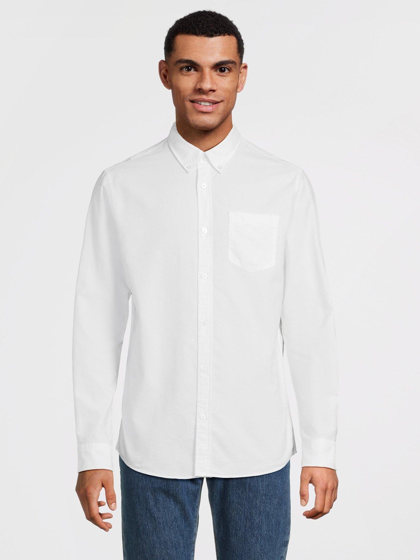 Image 2 of 6 of The Very Collection 2 Pack Pure Cotton Long Sleeve Oxford Shirt - White/Light Blue
