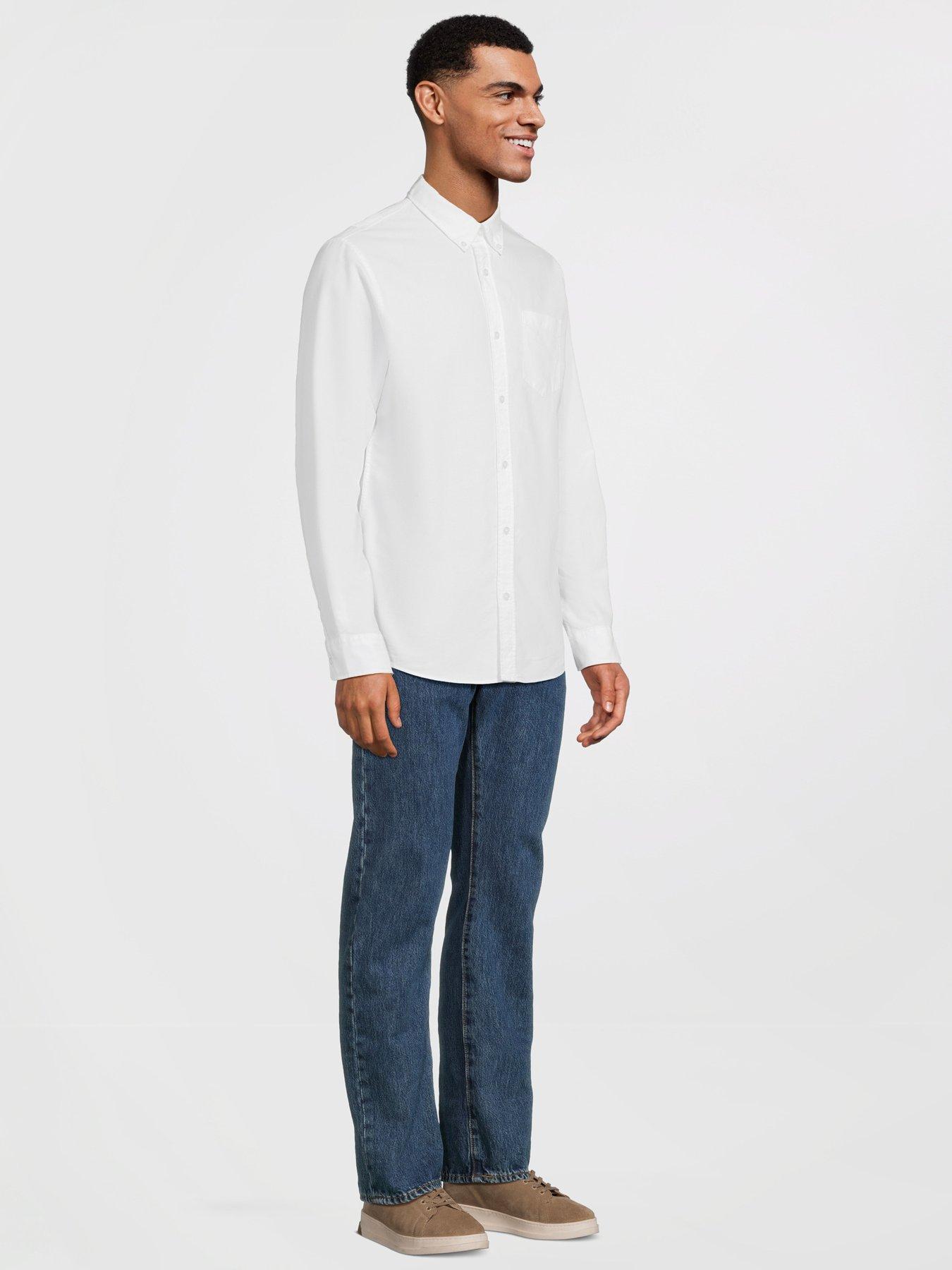 Image 5 of 6 of The Very Collection 2 Pack Pure Cotton Long Sleeve Oxford Shirt - White/Light Blue