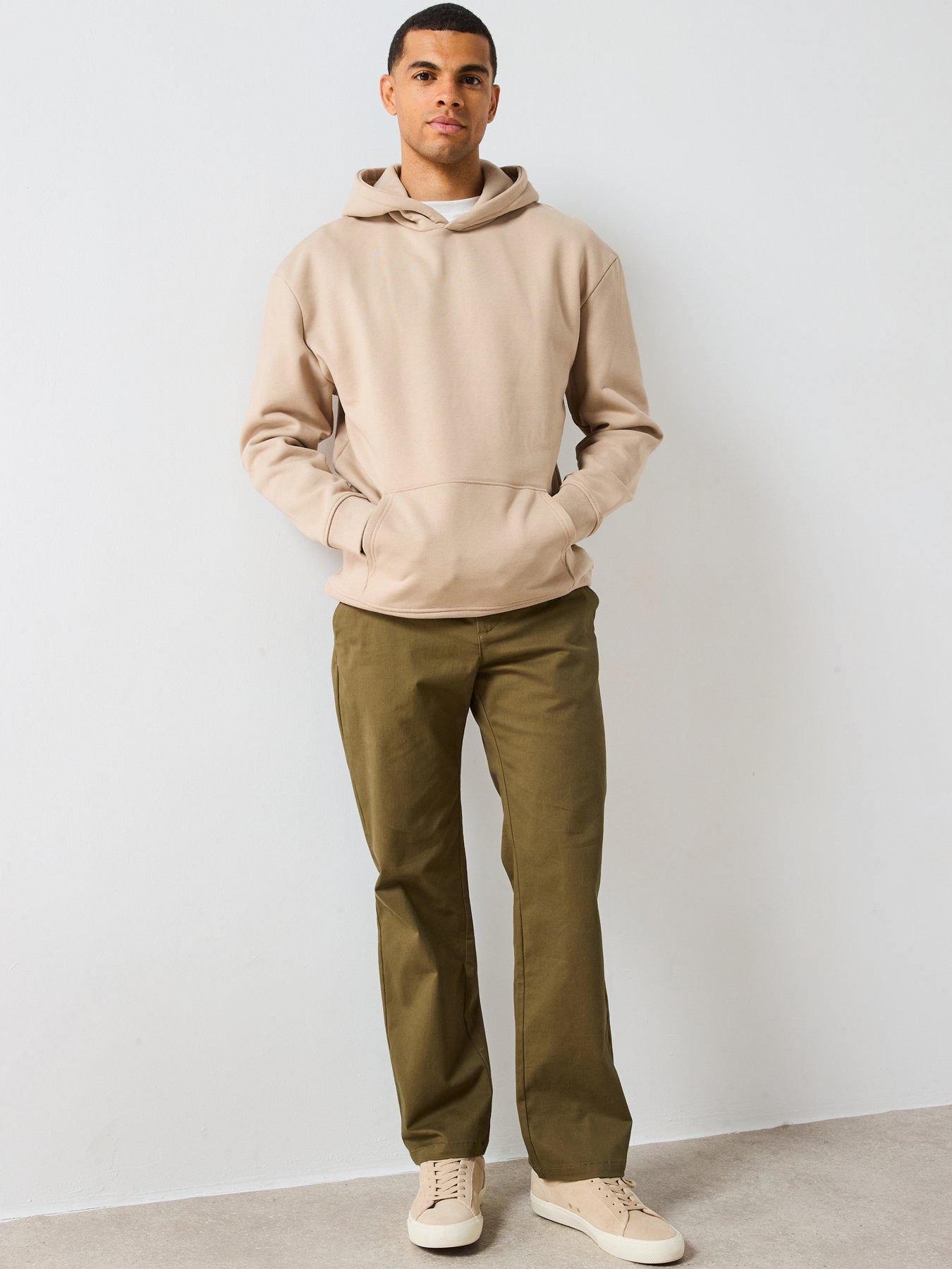 Beige Regular Fit Round Neck Long Sleeves Men's Hoodie by Being Human Clothing