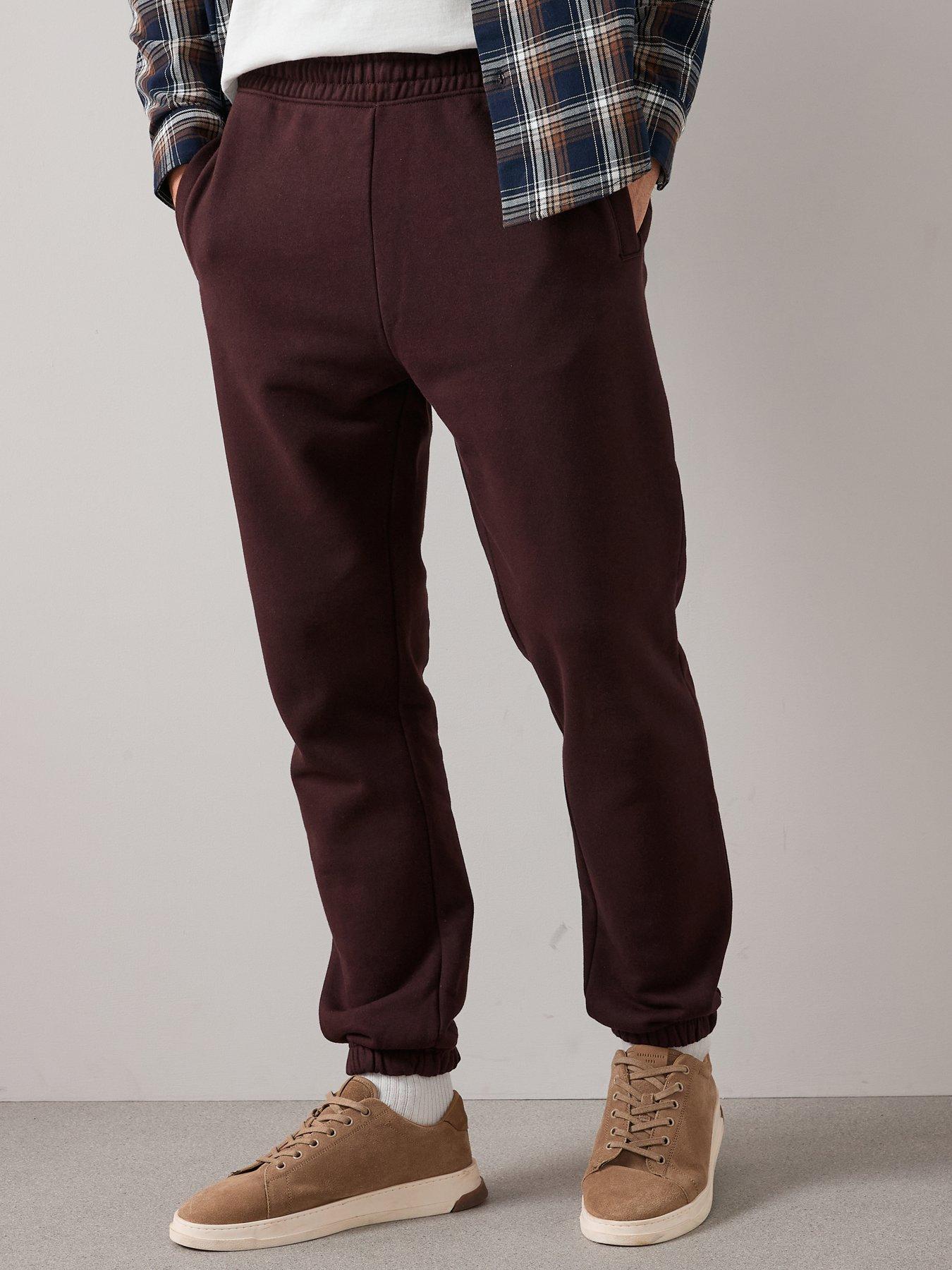 The Very Collection: Heavyweight Relaxed Fit Joggers - Burgundy