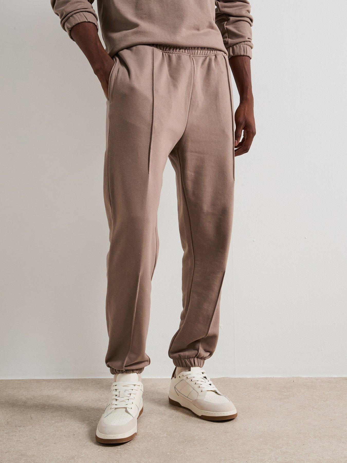 undefined Heavyweight Oversized Fit Darted Jogger - Beige