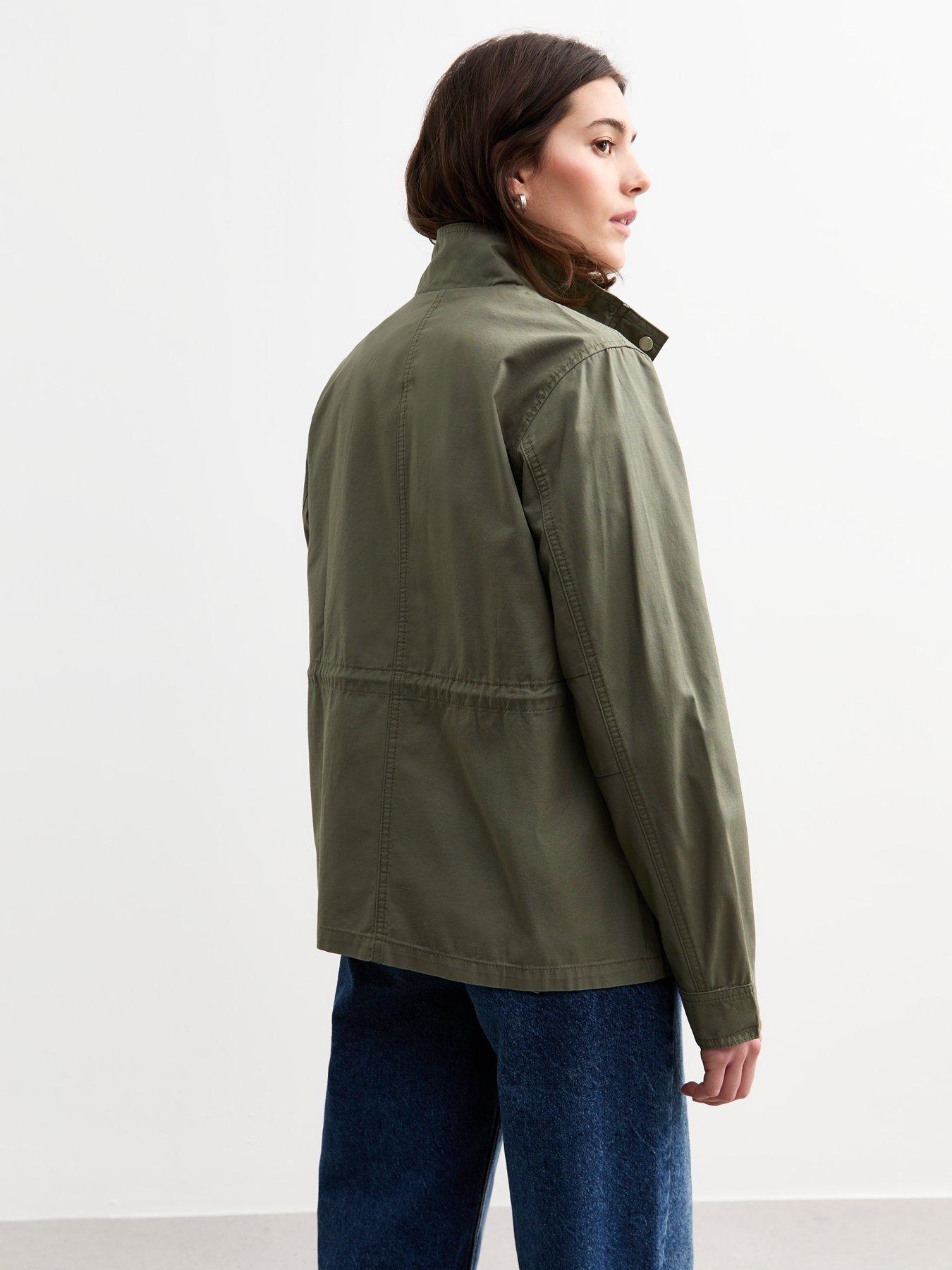 Image 2 of 3 of New Look Khaki Four Pocket Twill Shacket - Green