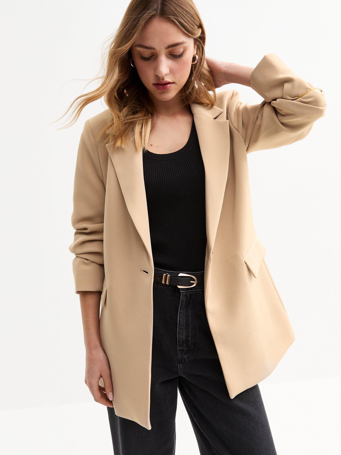 undefined Camel Single Breasted Blazer