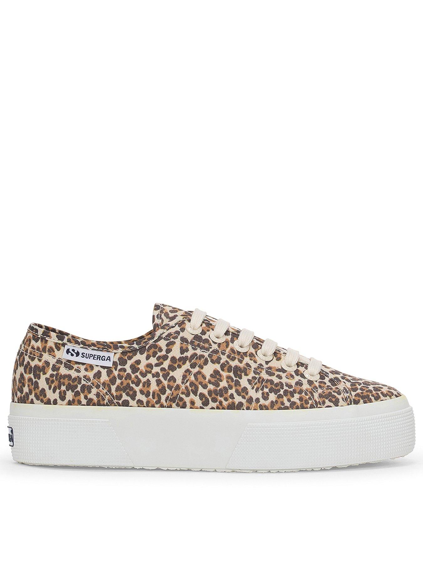 undefined 3740 Platform Leopard Print Plimsoll - Beige