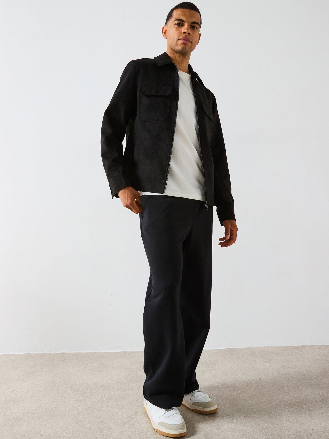 undefined Essential Oversized Open Hem Joggers - Black