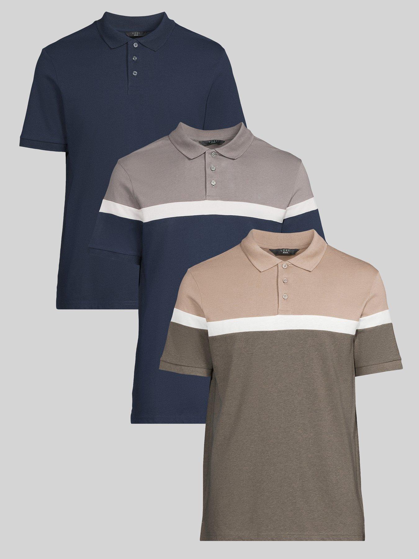 undefined 3 Pack Cut And Sew Polo - Multi