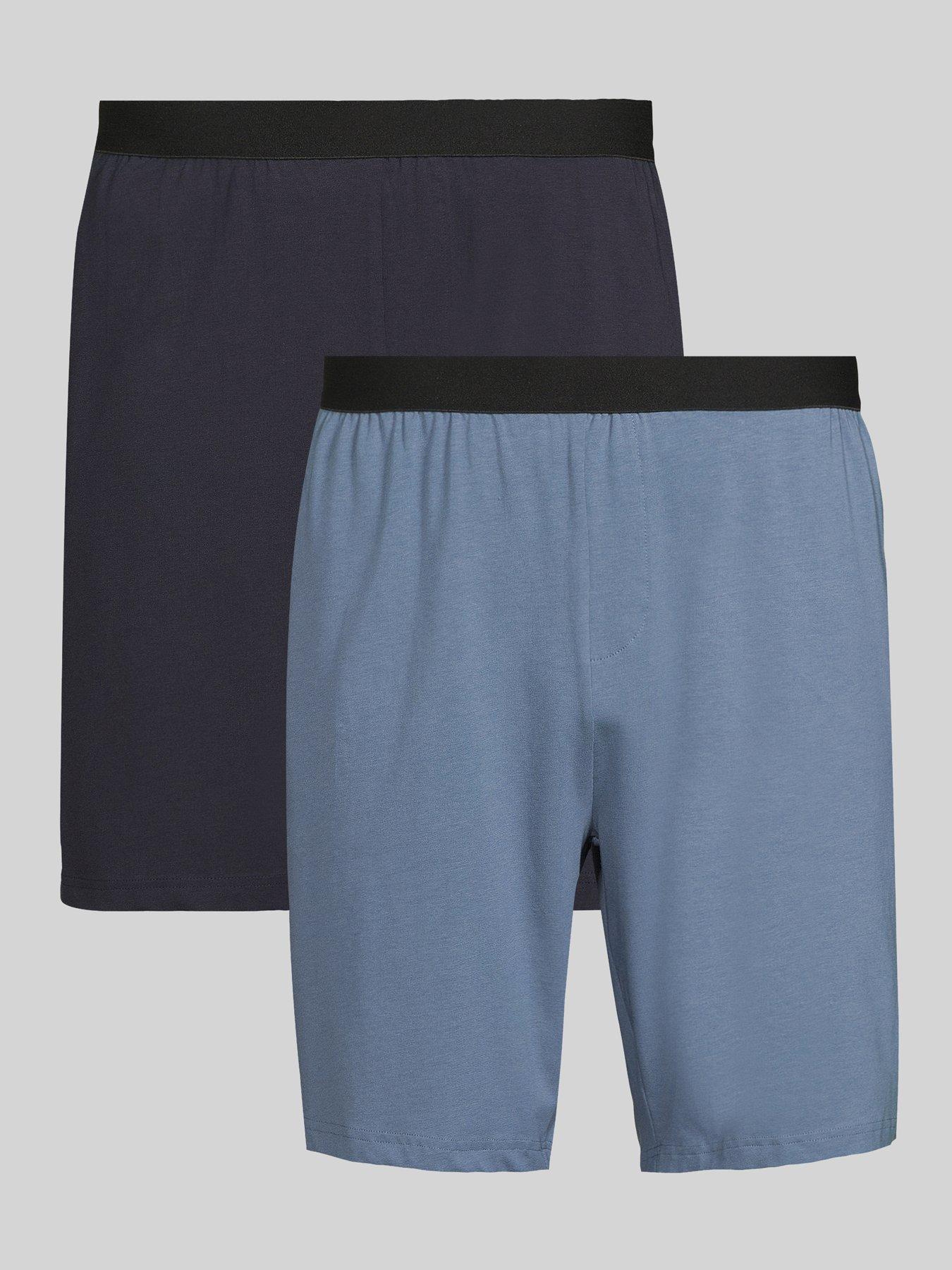 undefined 2 Pack Pyjama Shorts - Blue