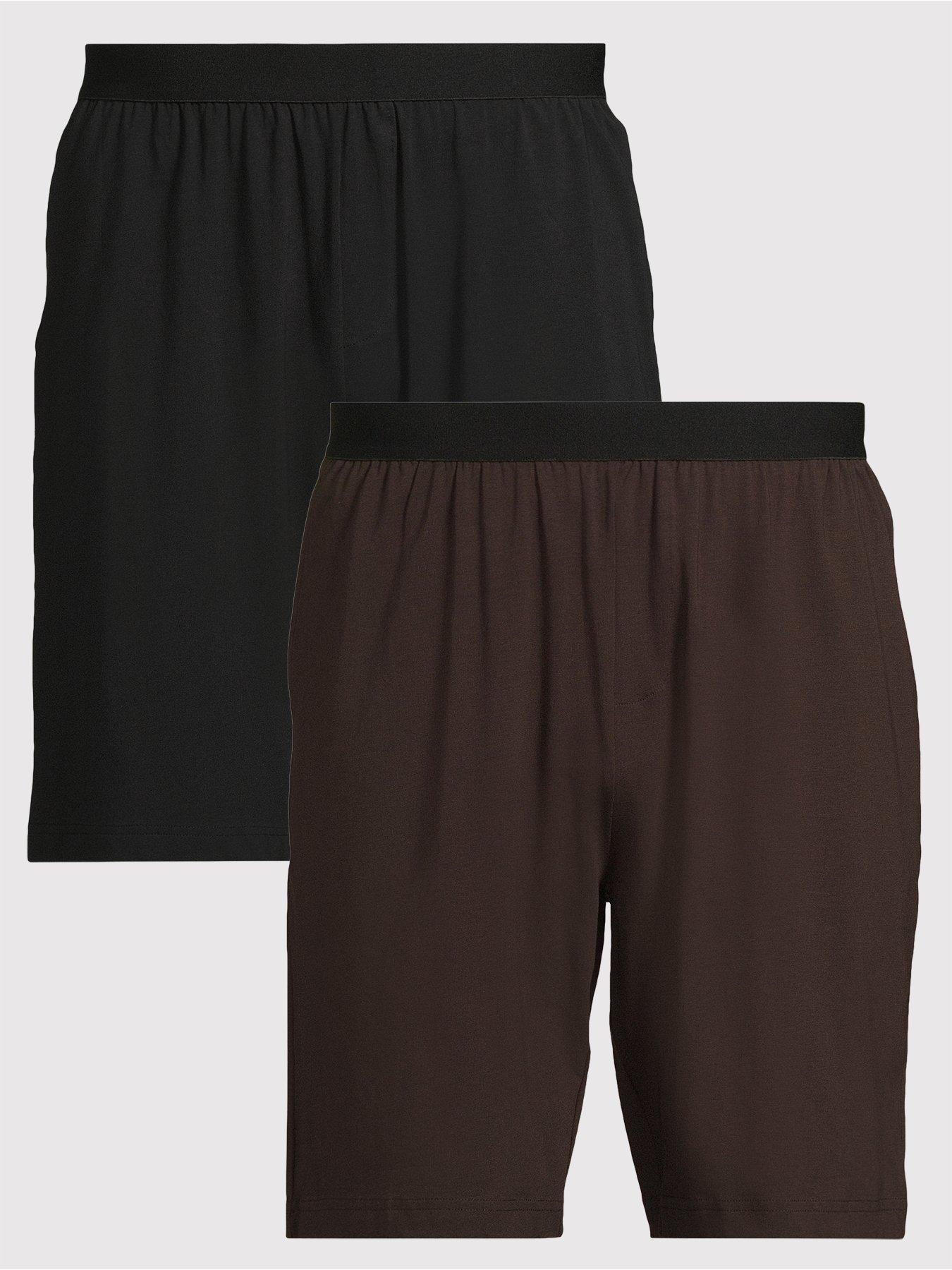 undefined 2 Pack Pyjama Shorts - Burgundy/Black