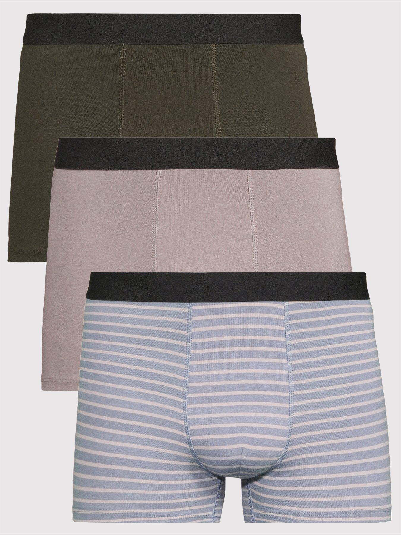 undefined 3 Pack Striped Trunks - Khaki