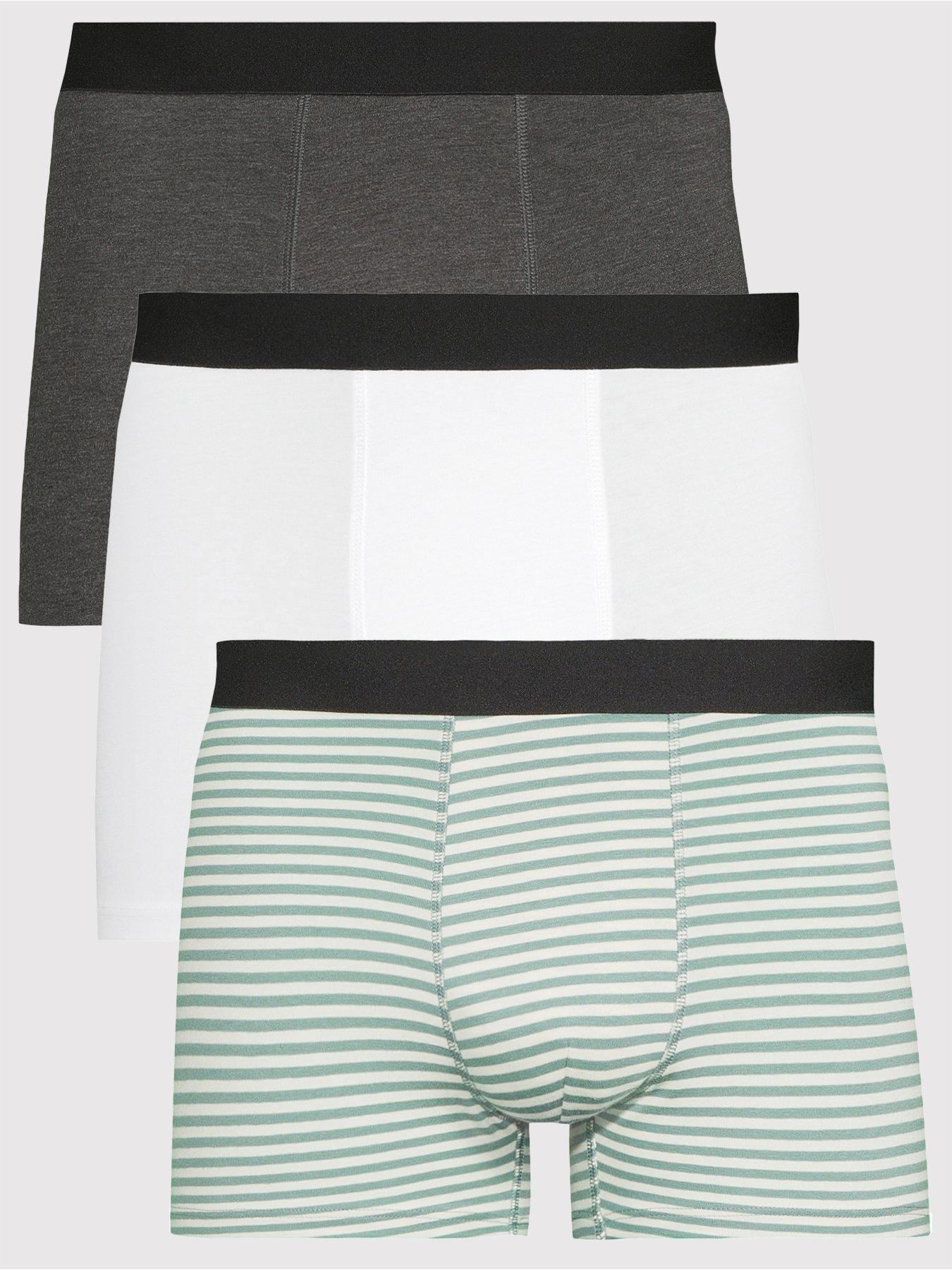 undefined 3 Pack Striped Trunks - Khaki