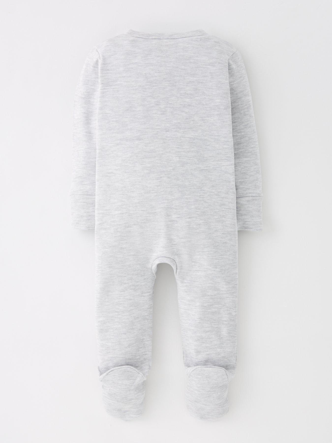 Image 3 of 5 of Mini V by Very Baby Boys 3 Pack Teddy Bear Sleepsuits - Beige
