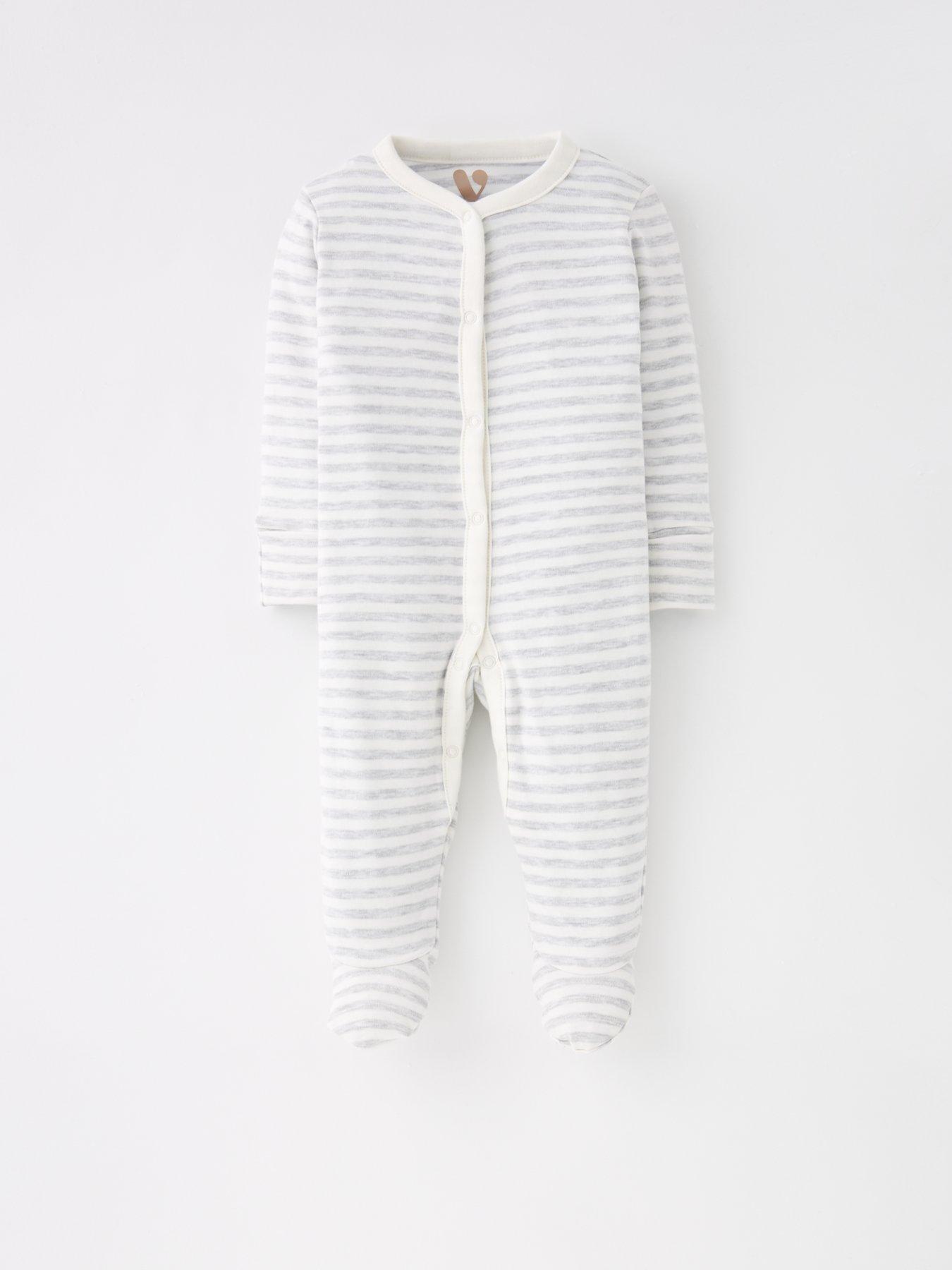 Image 4 of 5 of Mini V by Very Baby Boys 3 Pack Teddy Bear Sleepsuits - Beige