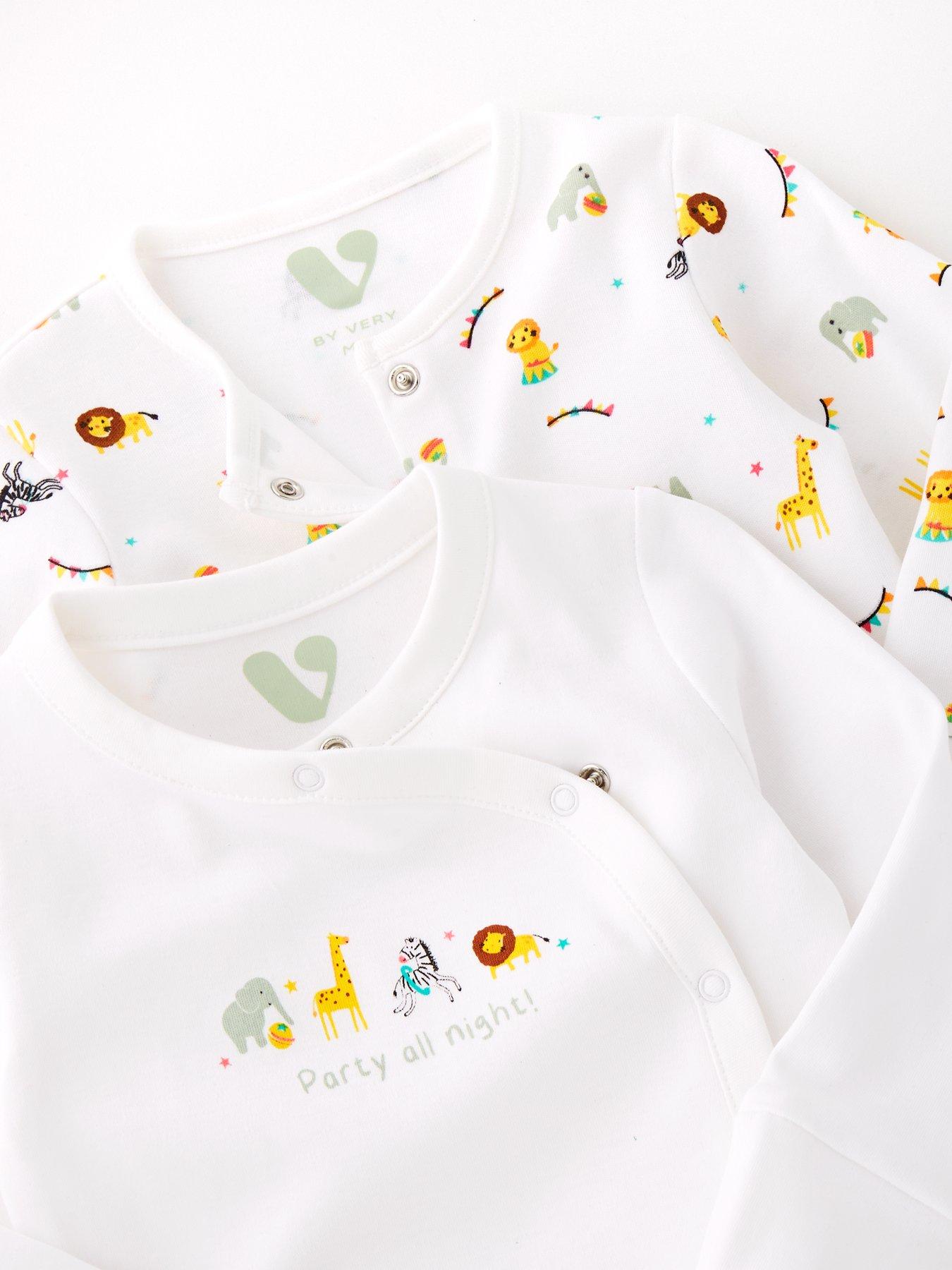 Image 4 of 5 of Mini V by Very Animal 2 Pack Sleepsuits