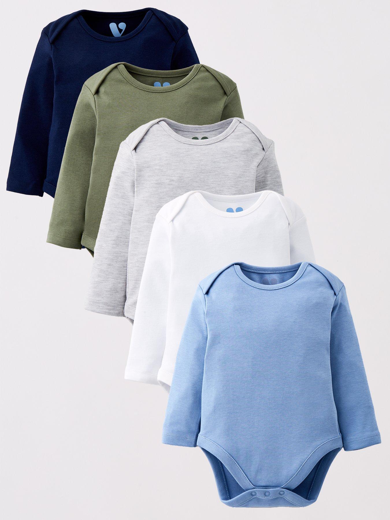 The Very Collection Baby Boy Long Sleeve 5 Pack Bodysuits