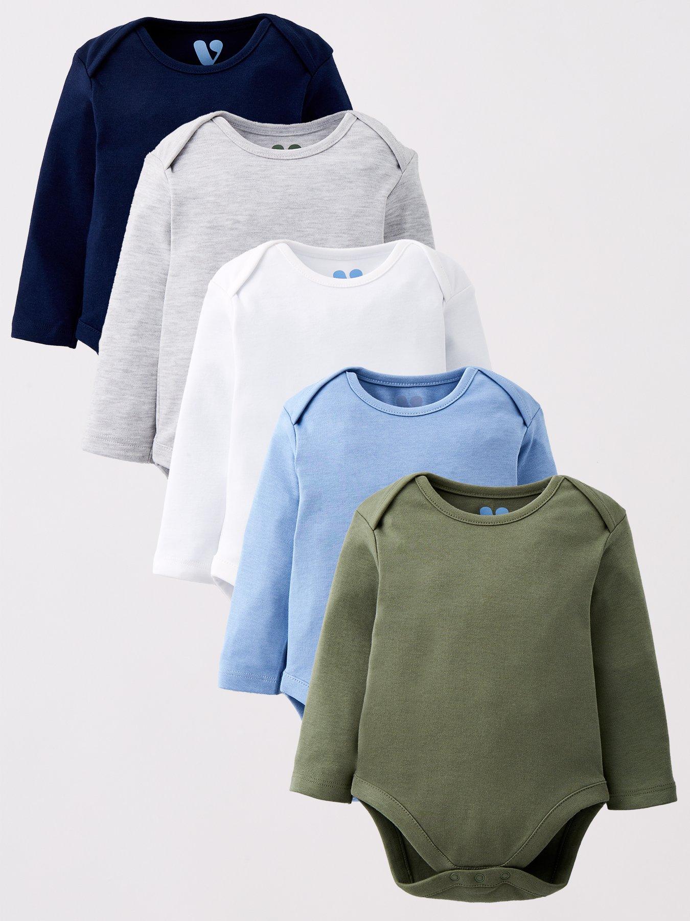 undefined Baby Boy Pastle Long Sleeve 5pk Bodysuits