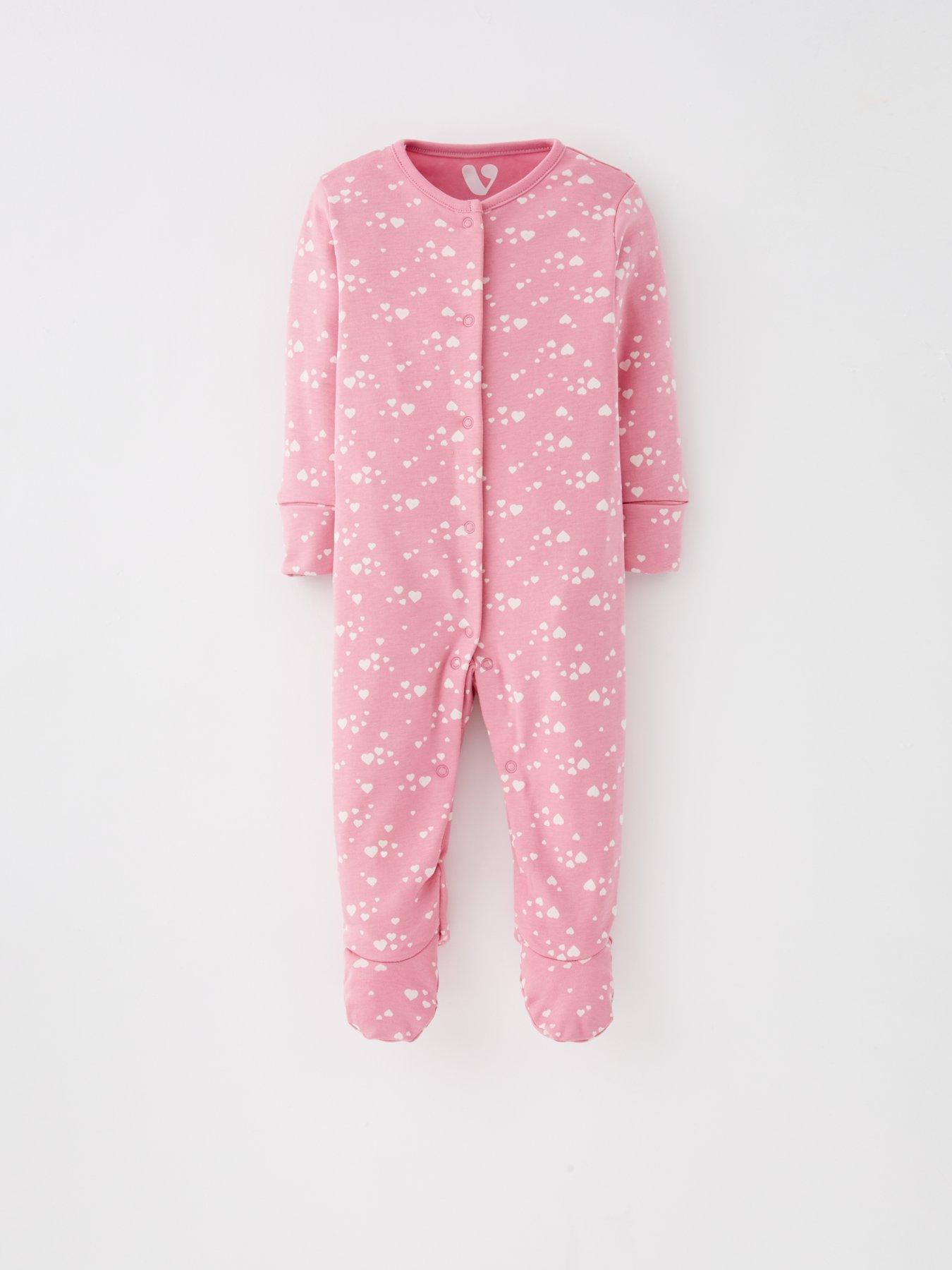 Image 4 of 5 of Mini V by Very Baby Girl Bow 3 Pack Sleepsuits - Pink