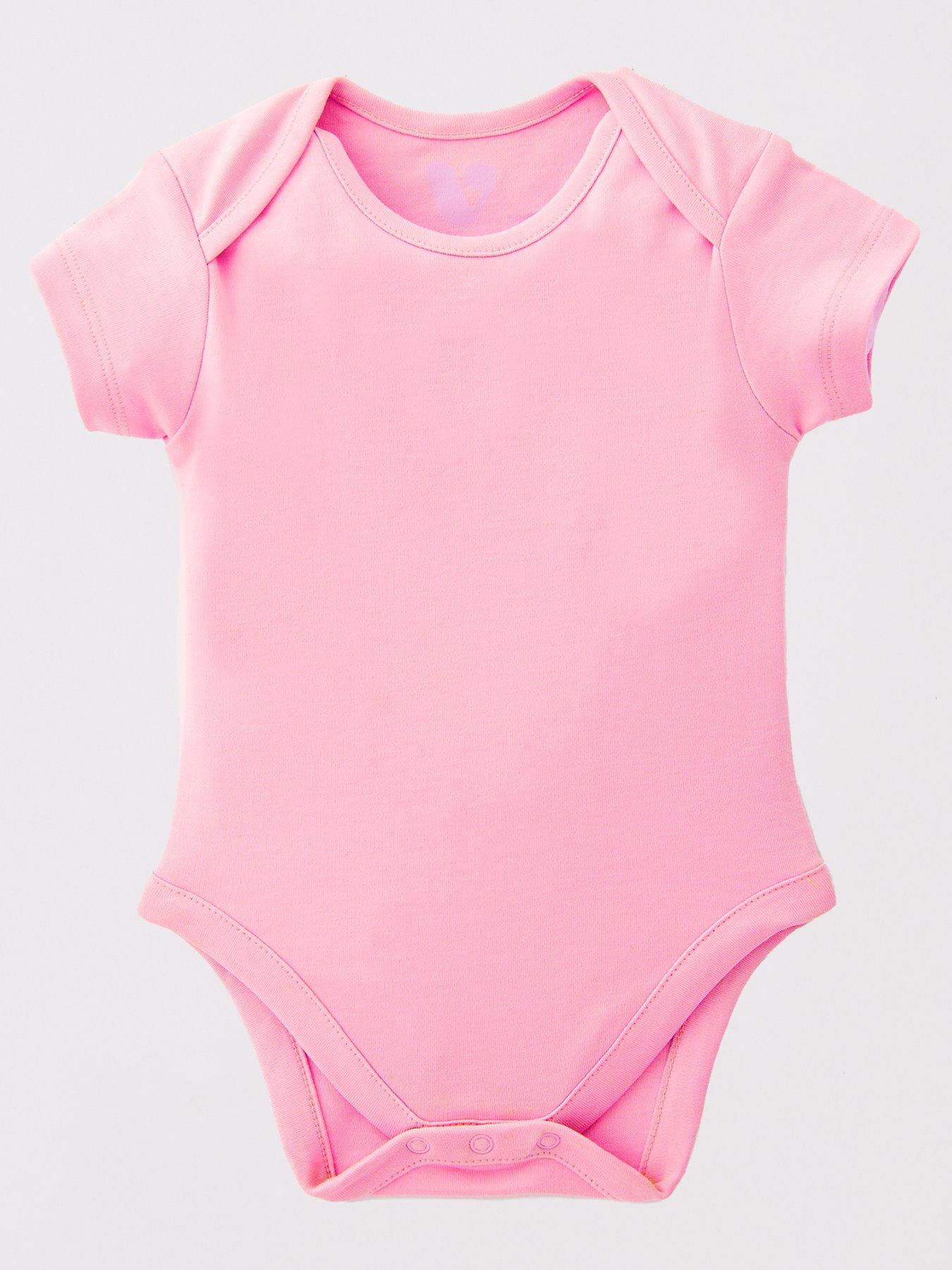 Image 3 of 5 of The Very Collection Baby Girls Pastel Short Sleeve 5 Pack Bodysuits (0-3 months - 18-24 months) - Pink