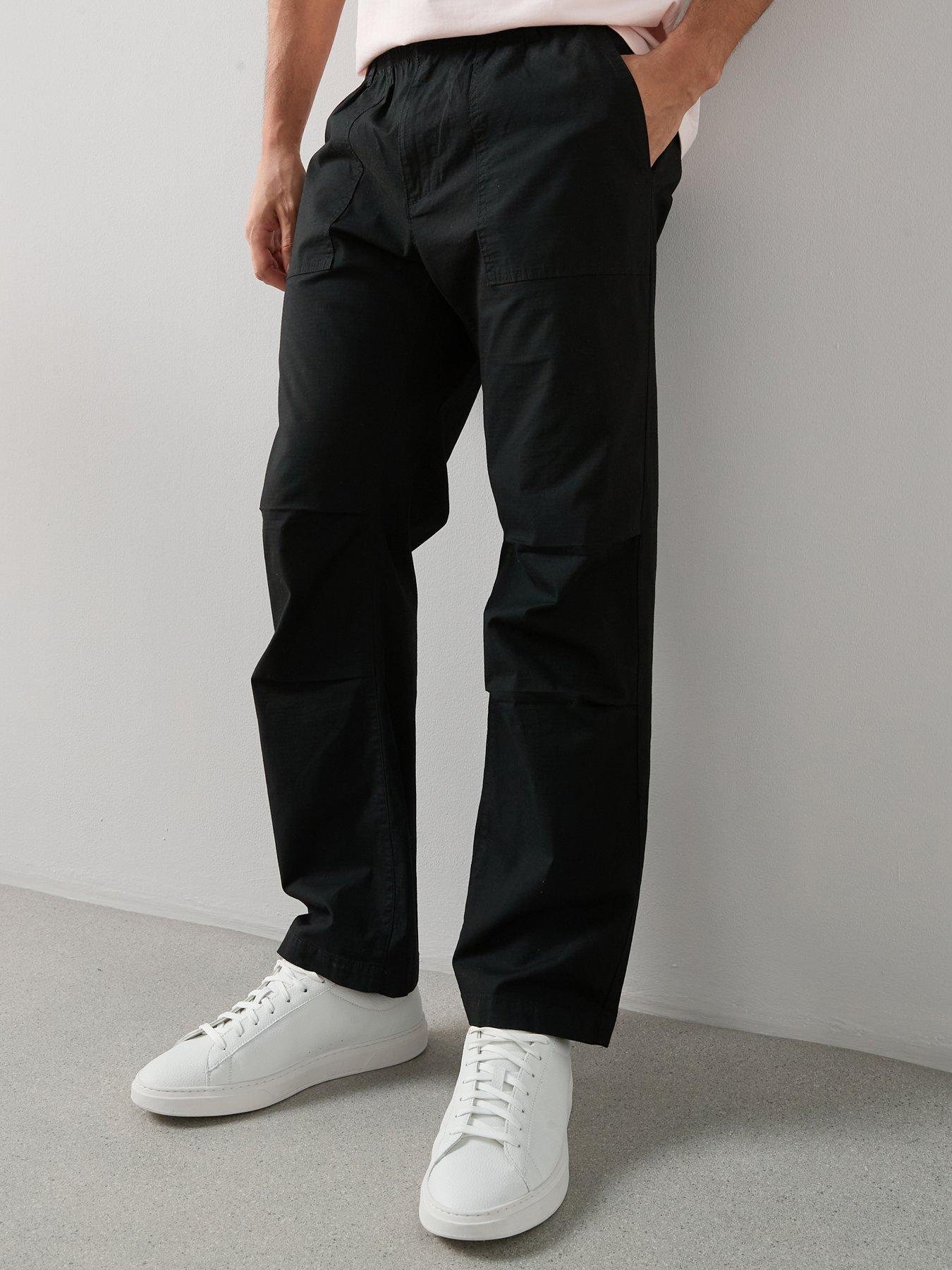 The Very Collection Cotton Rich Regular Fit Tech Trousers - Black | Very