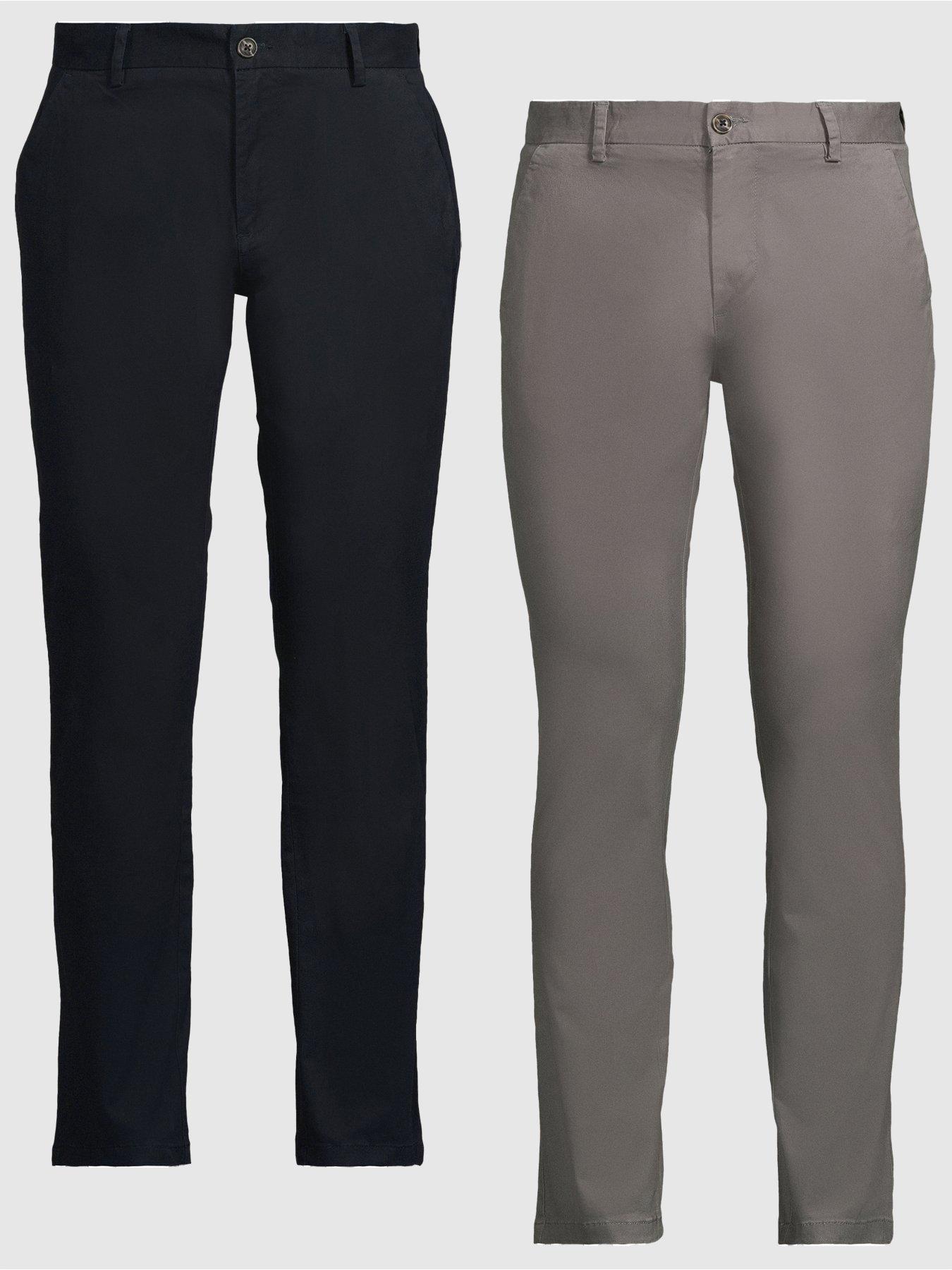 Image 1 of 6 of The Very Collection 2 Pack Cotton Rich Slim Chino Trousers - Navy/charcoal