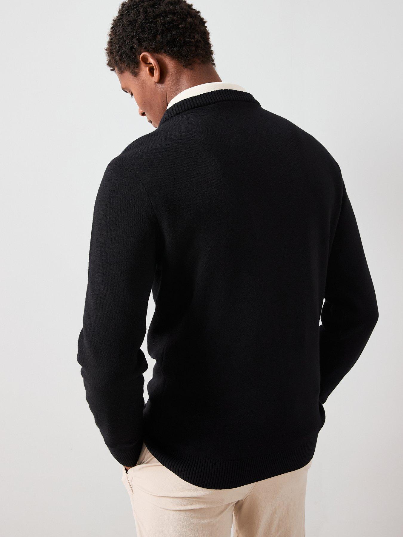 Image 2 of 7 of The Very Collection Midweight Knitted Crew Neck Jumper - Black