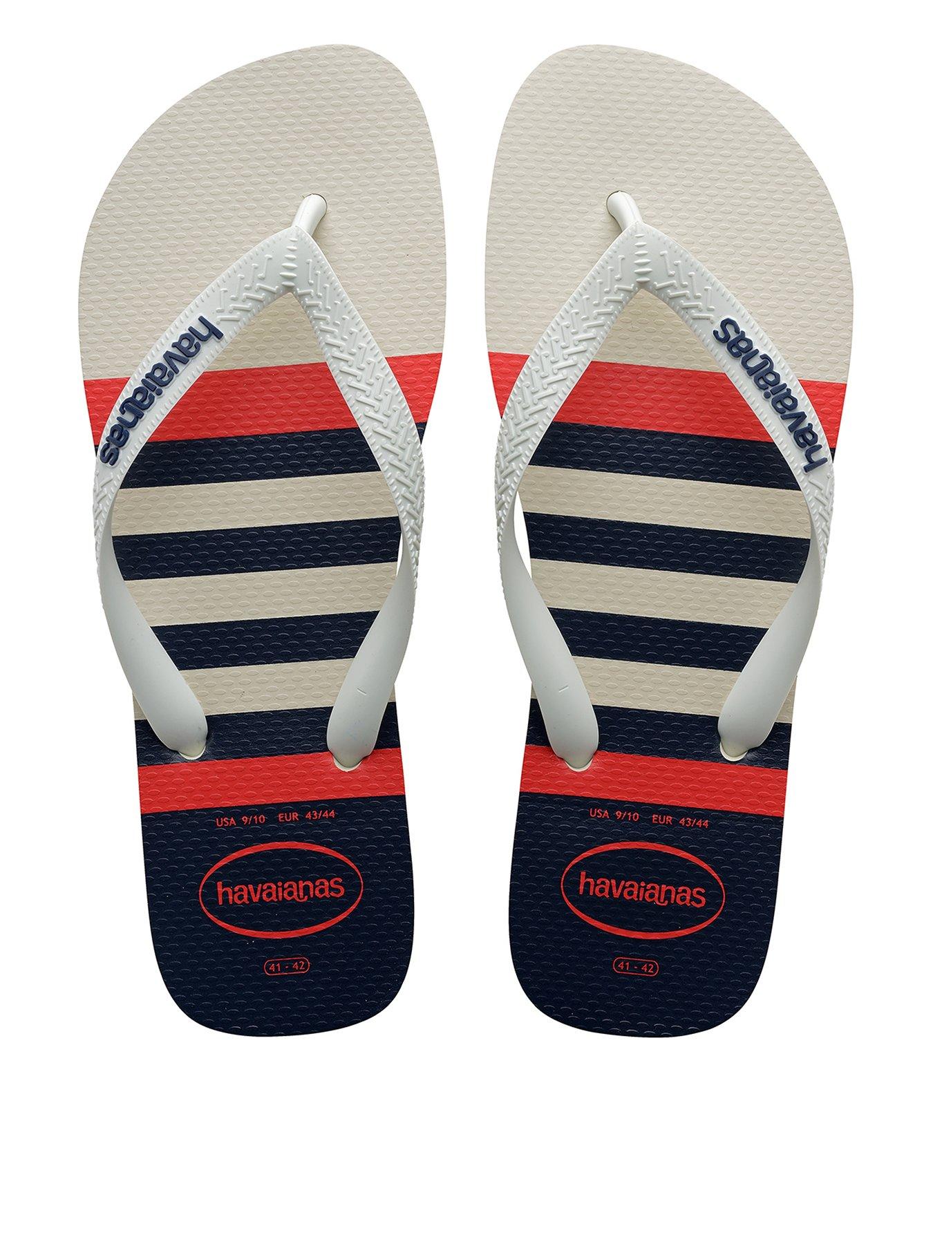 undefined Top Nautical Flip Flops - White/Navy