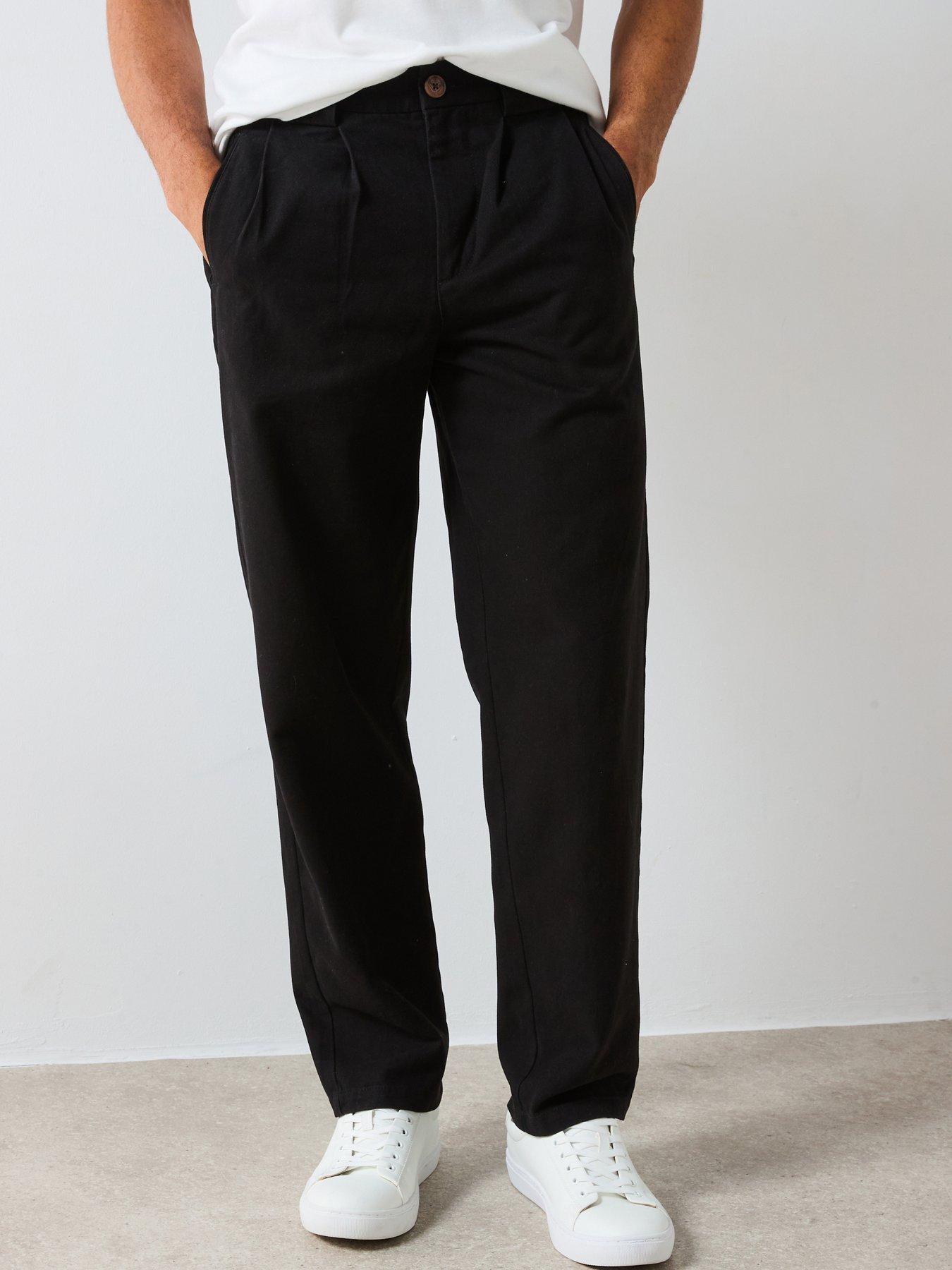 undefined Double Pleat Trouser - Black