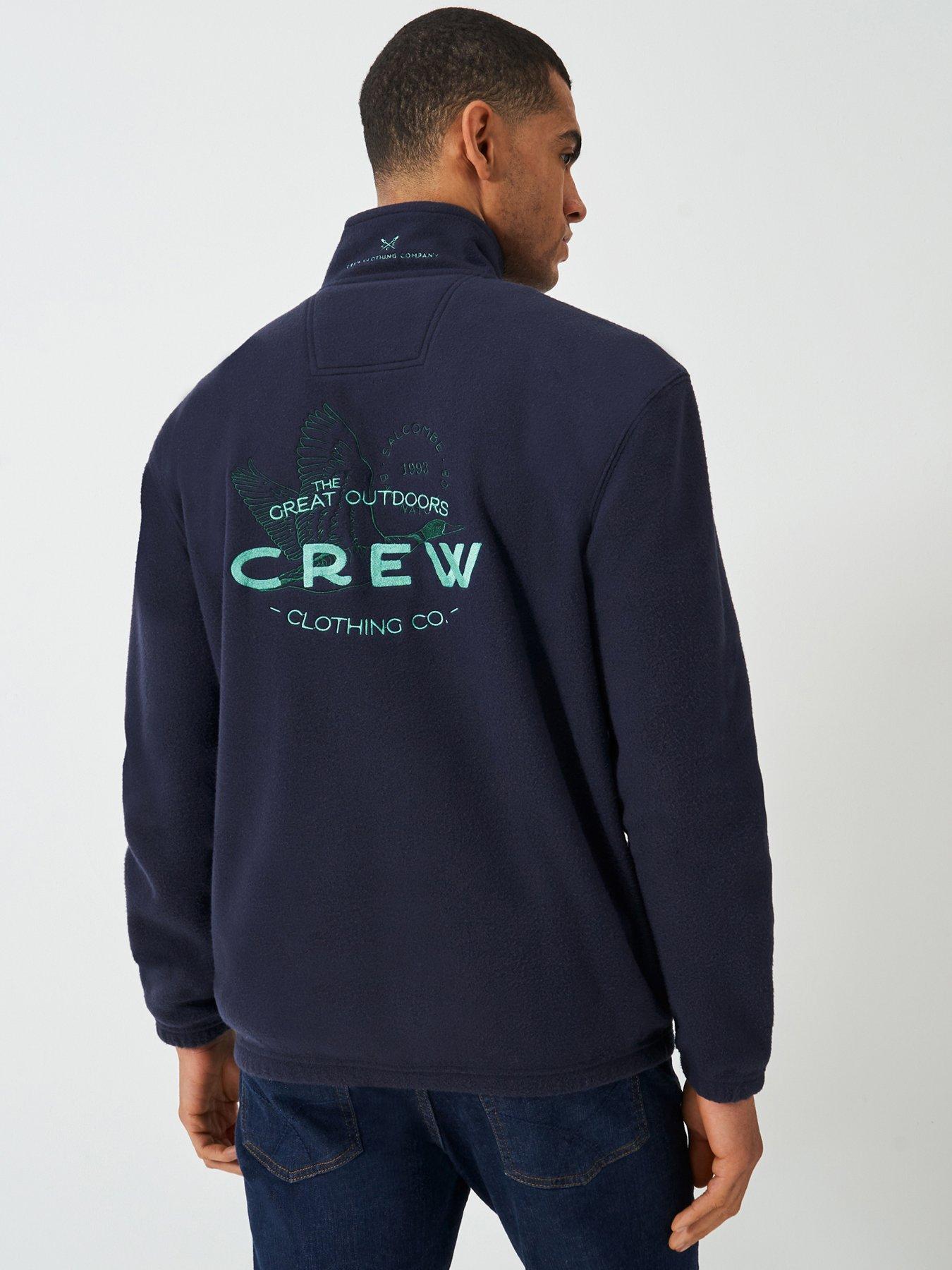 Image 3 of 6 of Crew Clothing Printed Fleece 1/4 Zip Sweatshirt - Navy