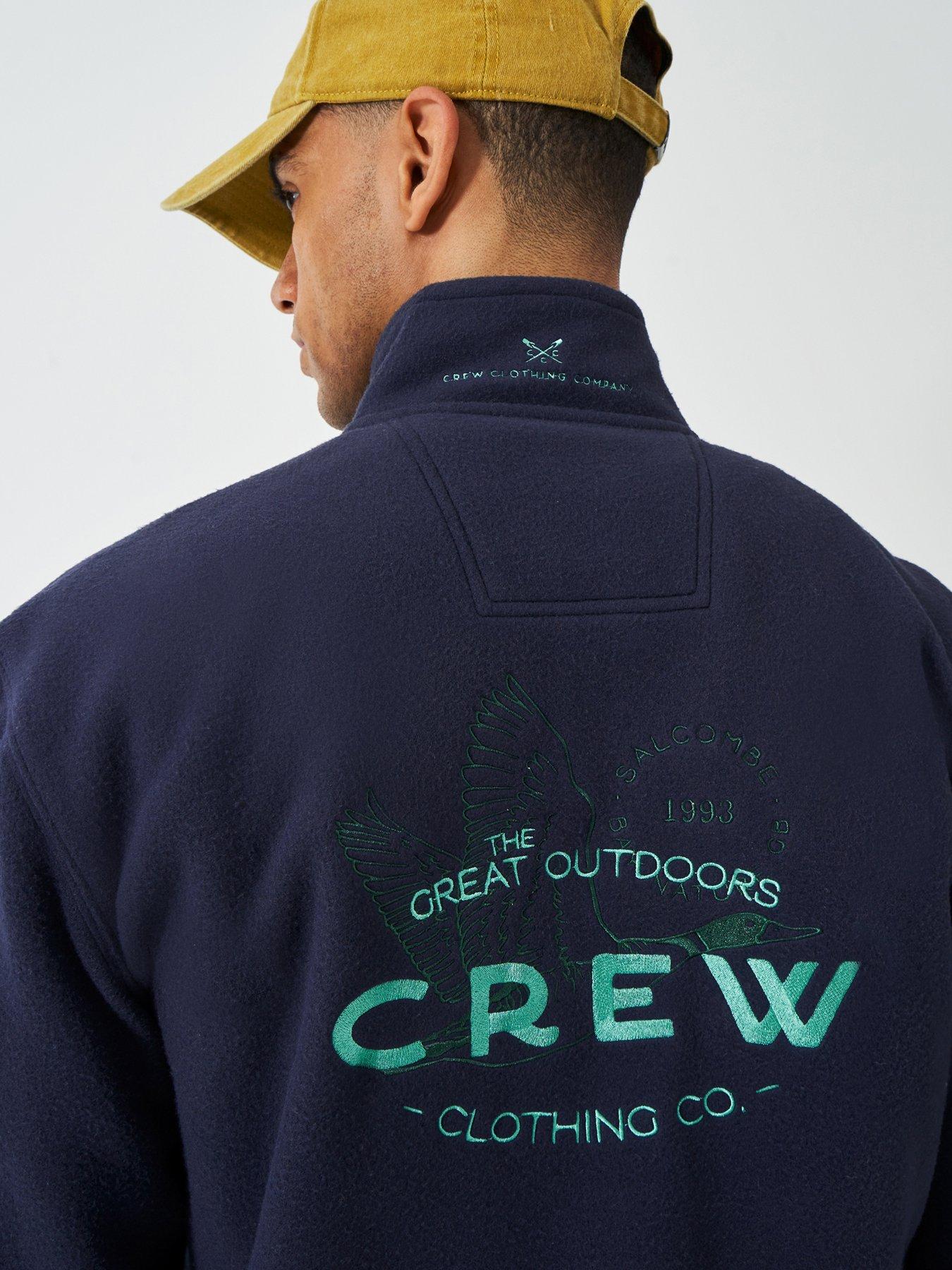 Image 5 of 6 of Crew Clothing Printed Fleece 1/4 Zip Sweatshirt - Navy