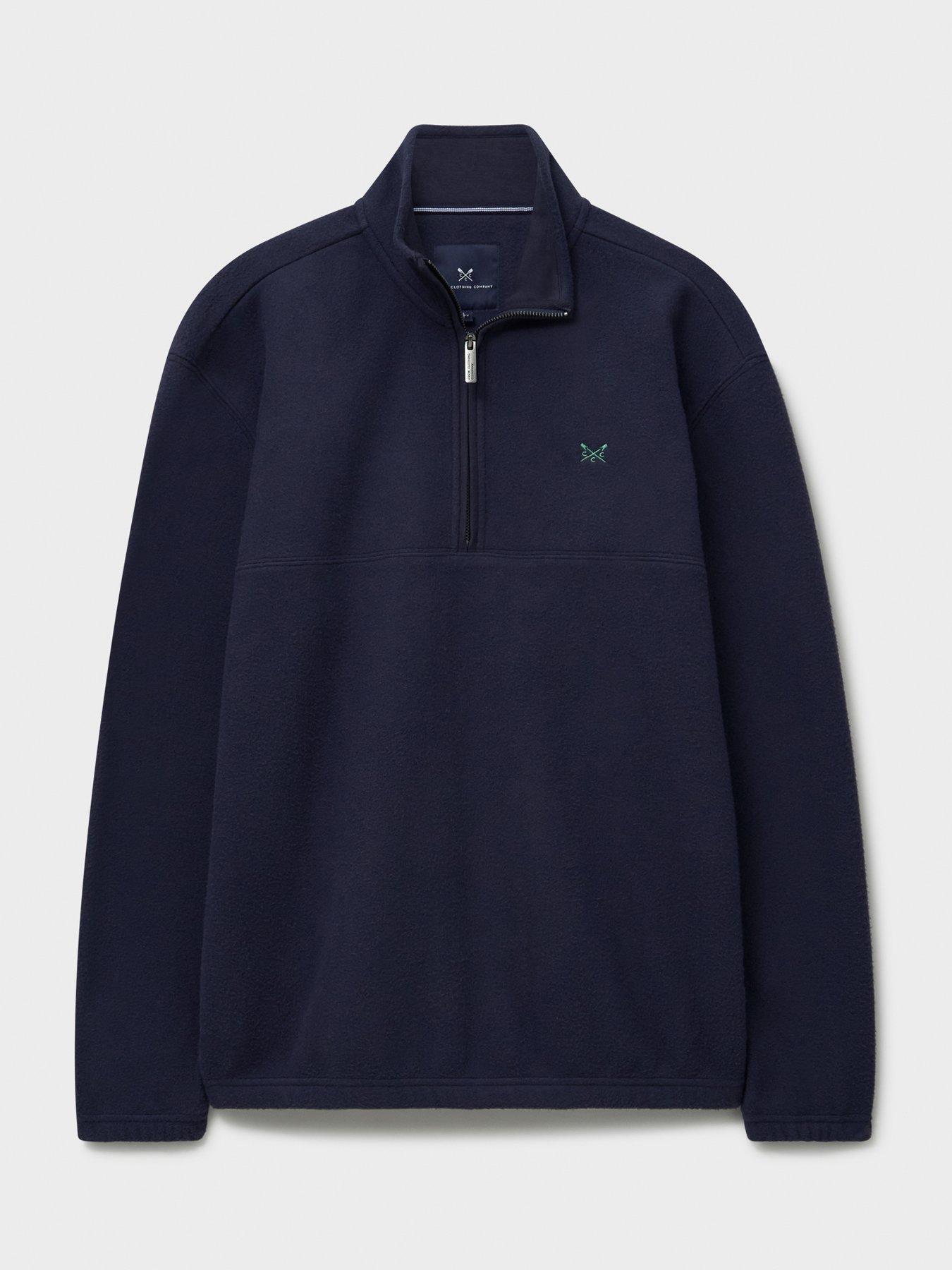 Image 6 of 6 of Crew Clothing Printed Fleece 1/4 Zip Sweatshirt - Navy