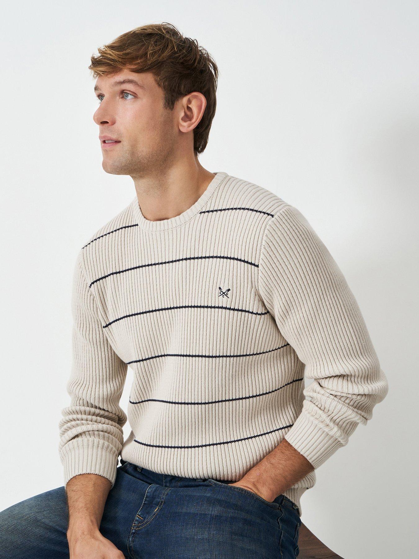 undefined Submarine Stripe Neck Sweatshirt - Beige