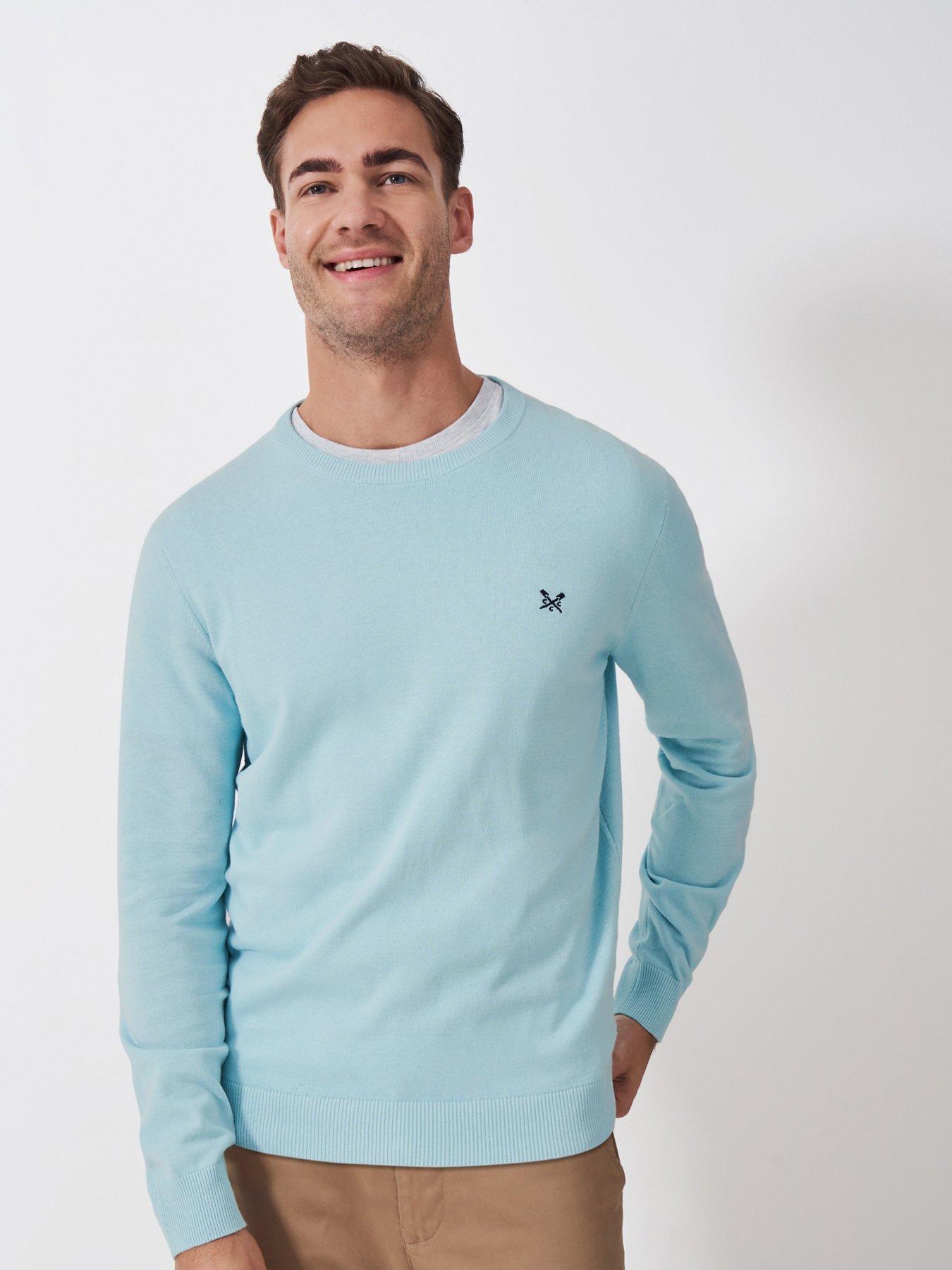 undefined Classic Cotton Neck Sweat - Light Blue