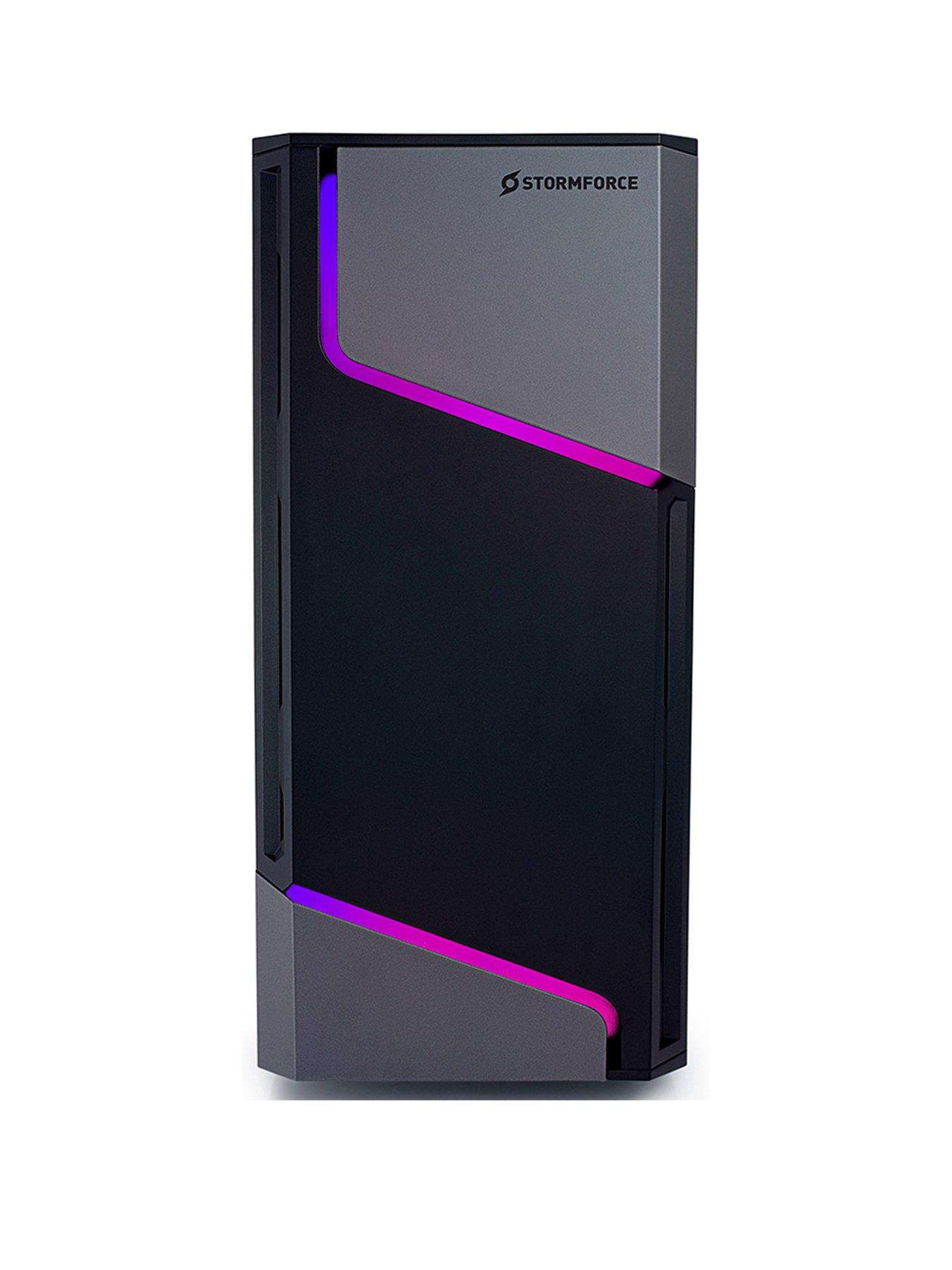 Image 1 of 6 of Stormforce MX360 Gaming Desktop - GeForce RTX 4060, Intel Core i5, 16GB RAM, 1TB SSD = Black