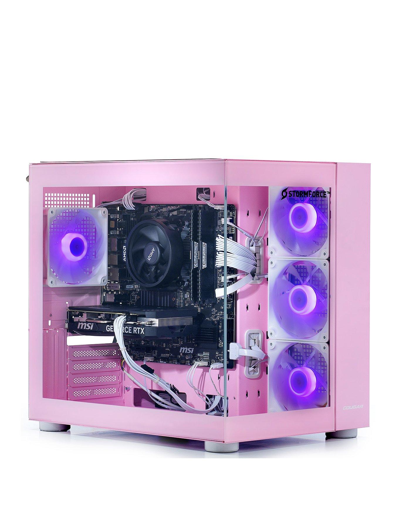 undefined FV150 Gaming Desktop - GeForce RTX 4060 Ti, AMD Ryzen 5, 32GB RAM, 1TB SSD - Pink