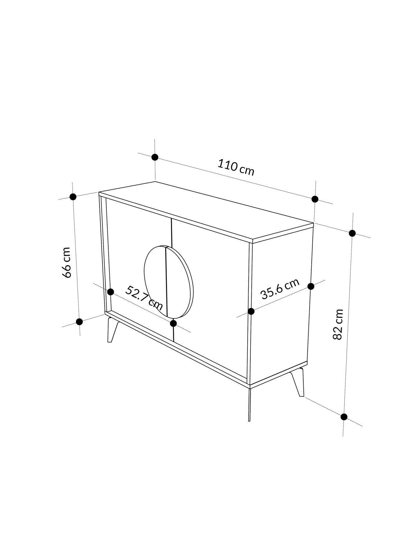 Image 6 of 7 of Decortie Gora Sideboard - Black/white