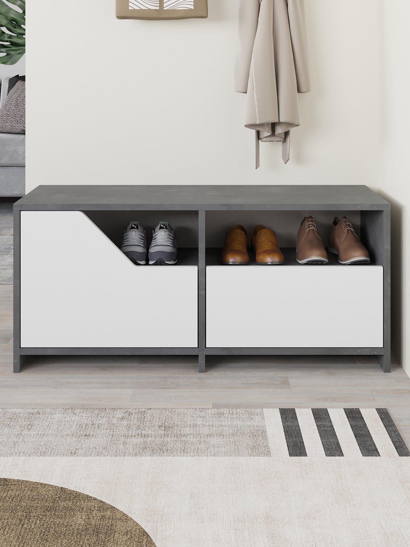 Decortie Nexus  Shoe Storage Bench - Grey/white