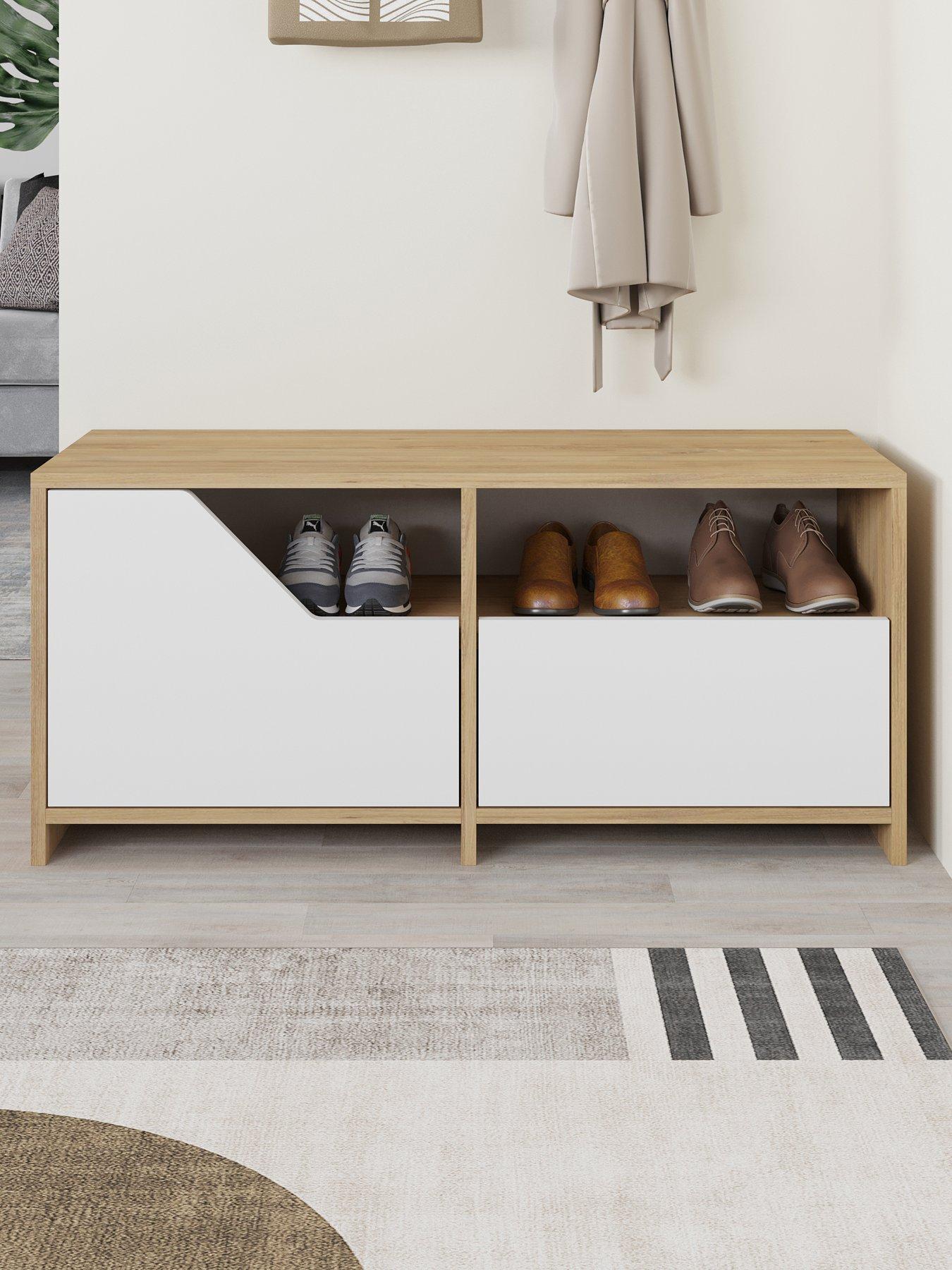 undefined Nexus  Shoe Storage Bench - Grey/oak