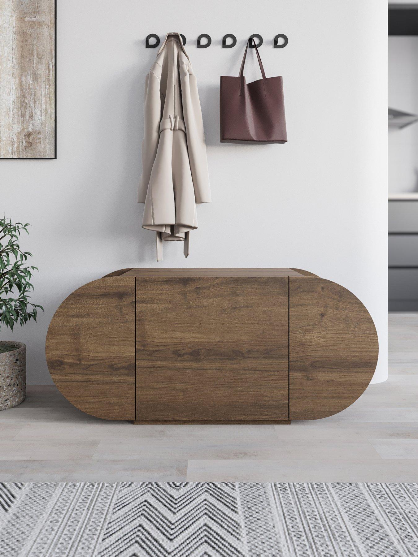 undefined Pozy Shoe Storage Bench - Dark Oak