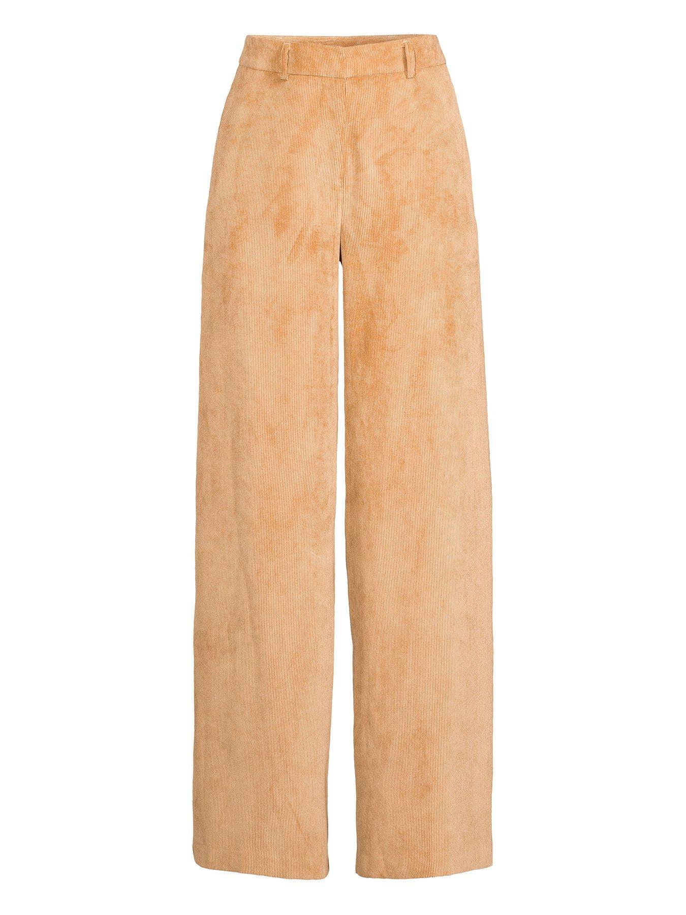 Image 3 of 3 of Michelle Keegan Cord Wide Leg Pleated Trouser - Light Brown