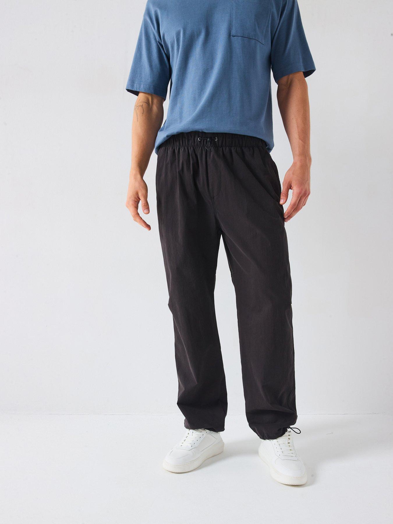 Image 1 of 6 of Very Man Loose Tech Trousers - Black