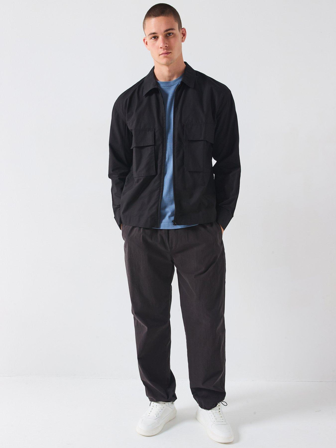 Image 5 of 6 of Very Man Loose Tech Trousers - Black