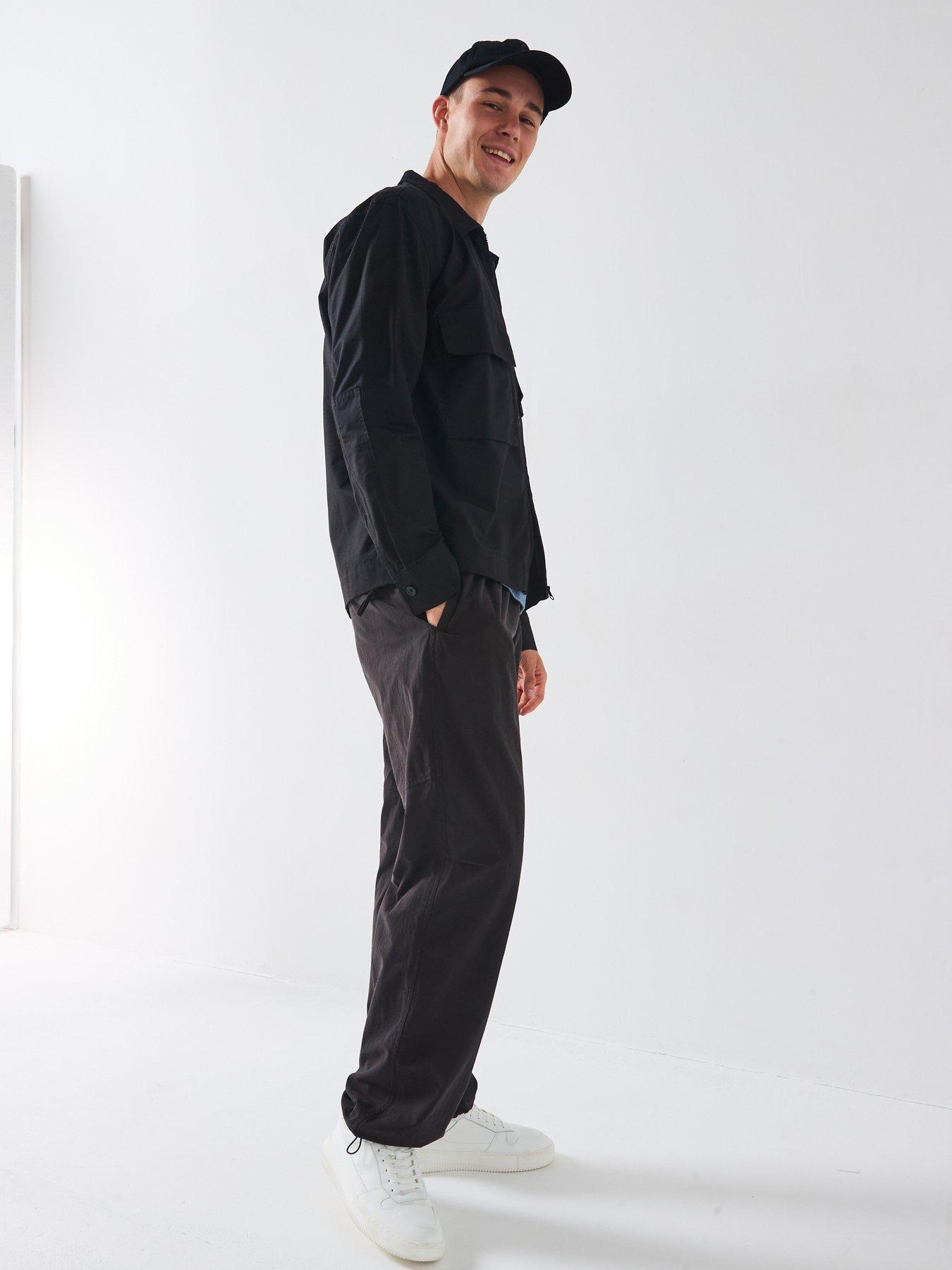 Image 6 of 6 of Very Man Loose Tech Trousers - Black