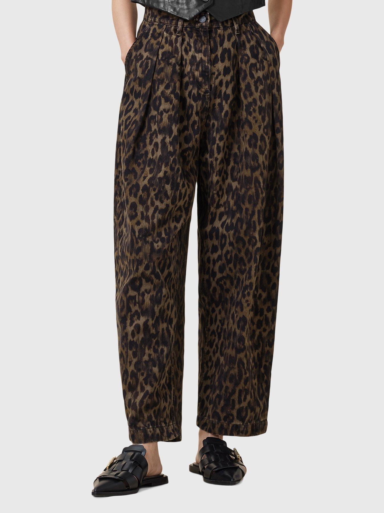 AllSaints Becca Denim Trouser - Leopard Brown