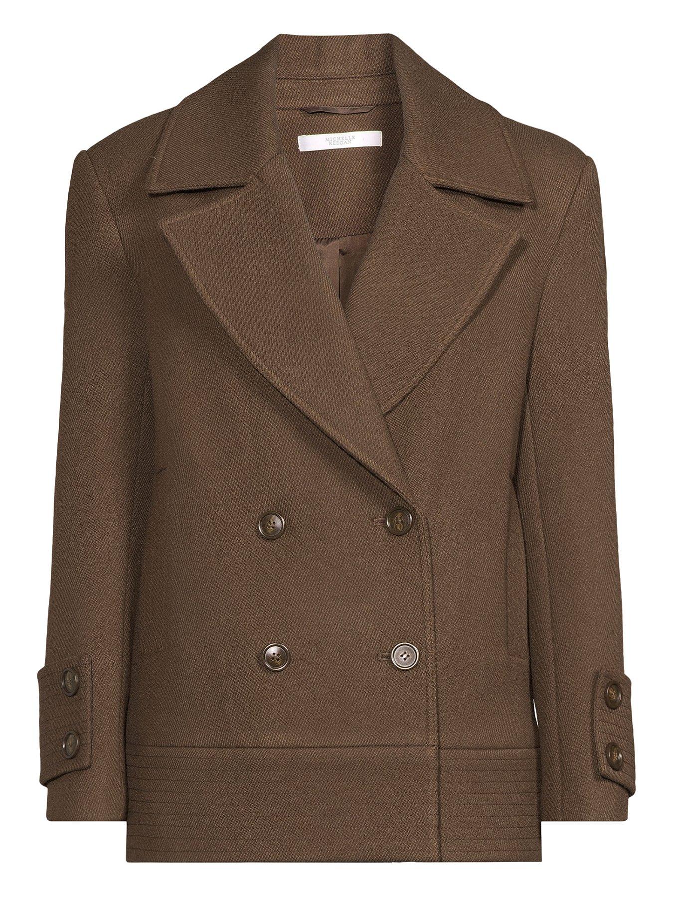 Image 4 of 4 of Michelle Keegan Wool Blend Short Coat - Brown