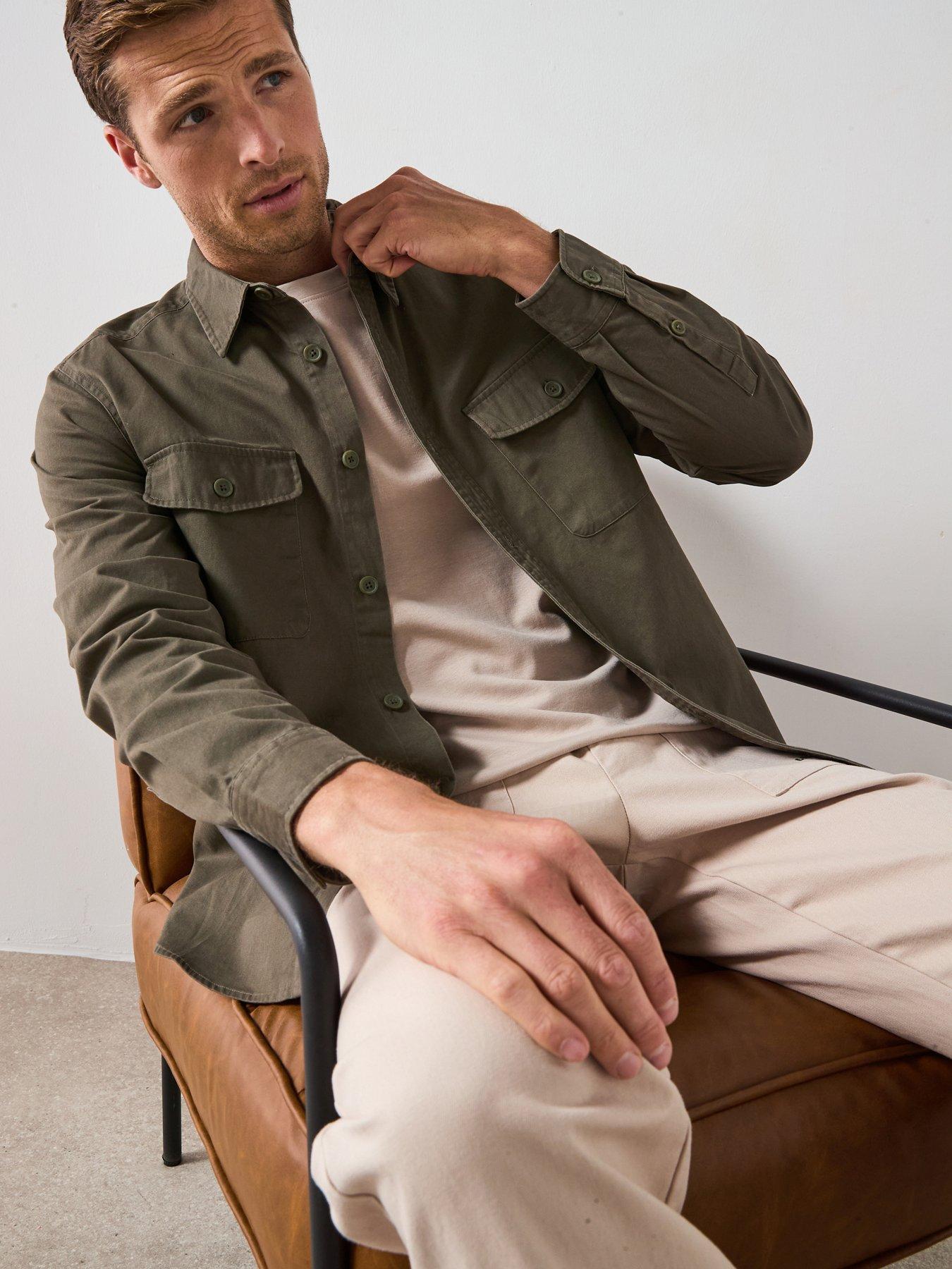 Very Man Double Pocket Flannel Shirt Khaki Very