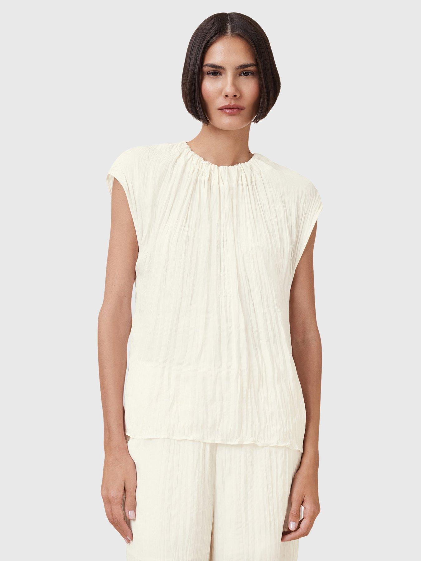 undefined Trisha Crinkle Top - White