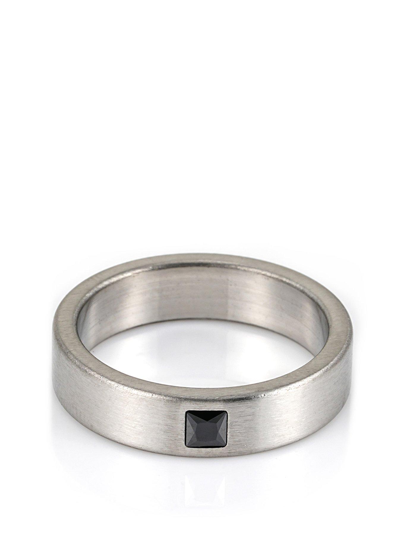 undefined Men's Black CZ Ring - Stainless Steel