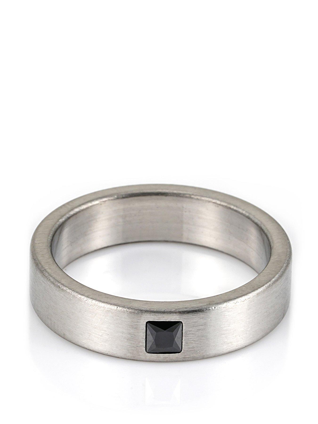 Say It With Men's Black CZ Ring - Stainless Steel