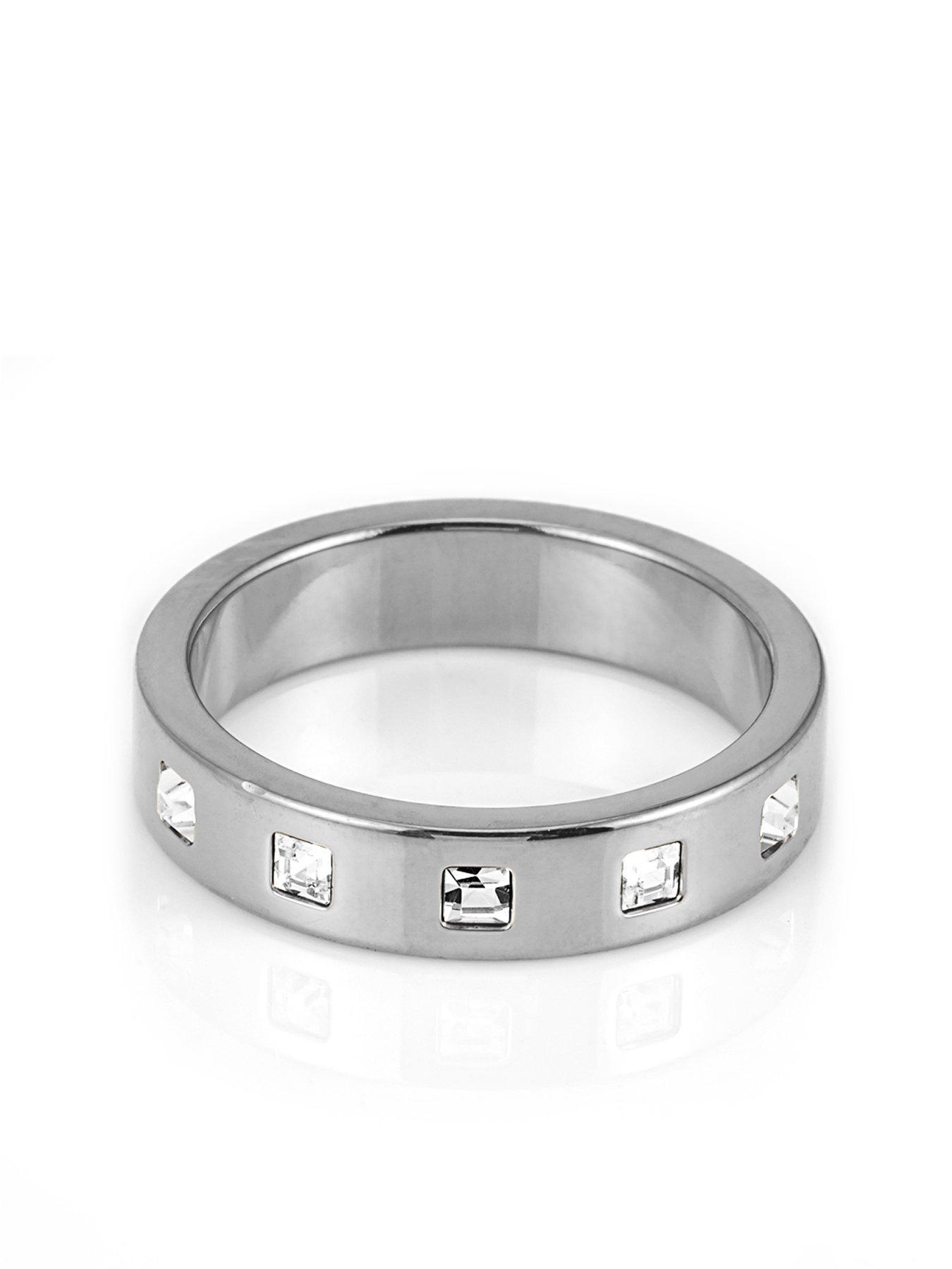 undefined CZ Half Band Ring - Silver