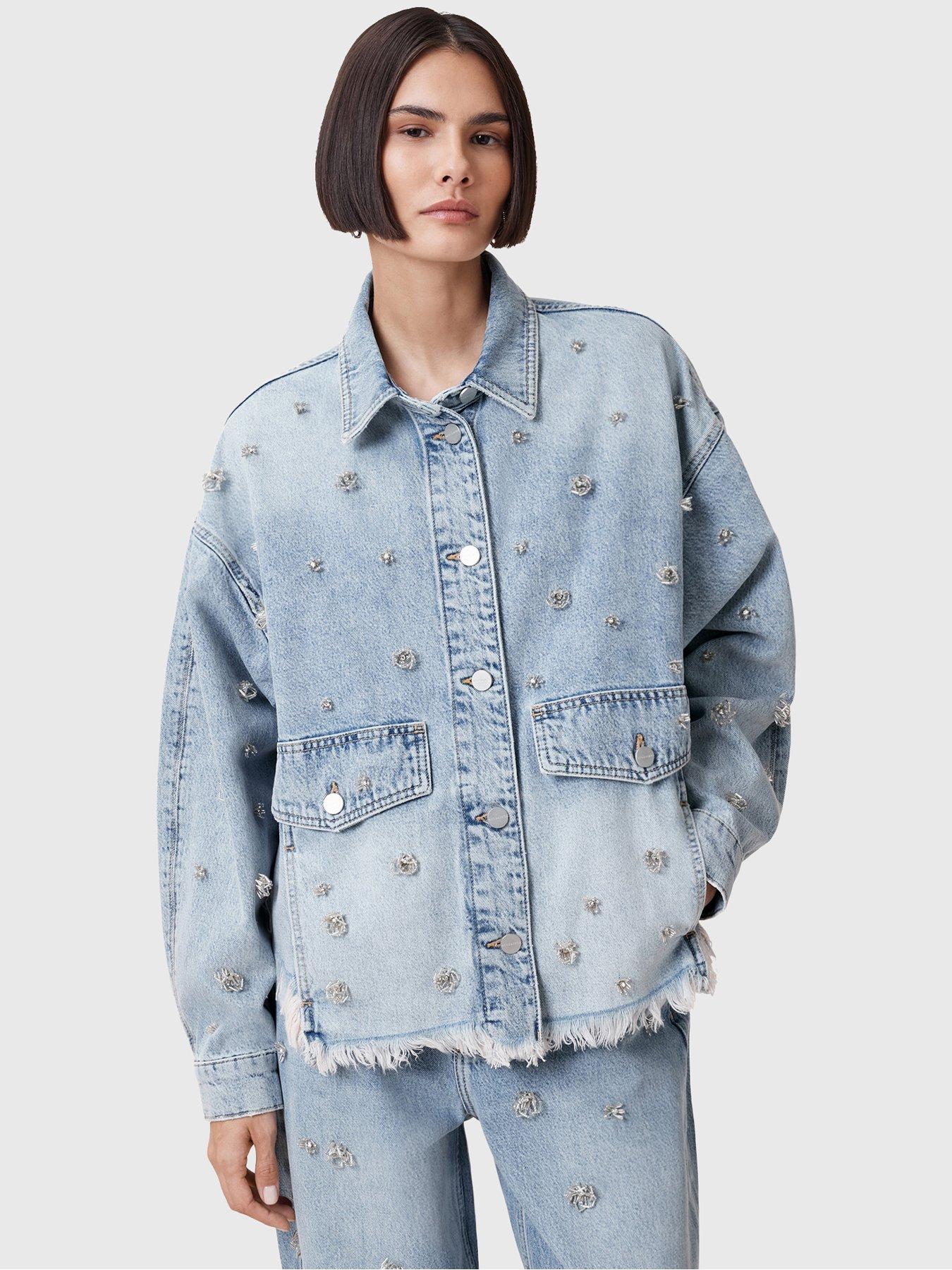 undefined Hettie Embellished Shacket - Blue