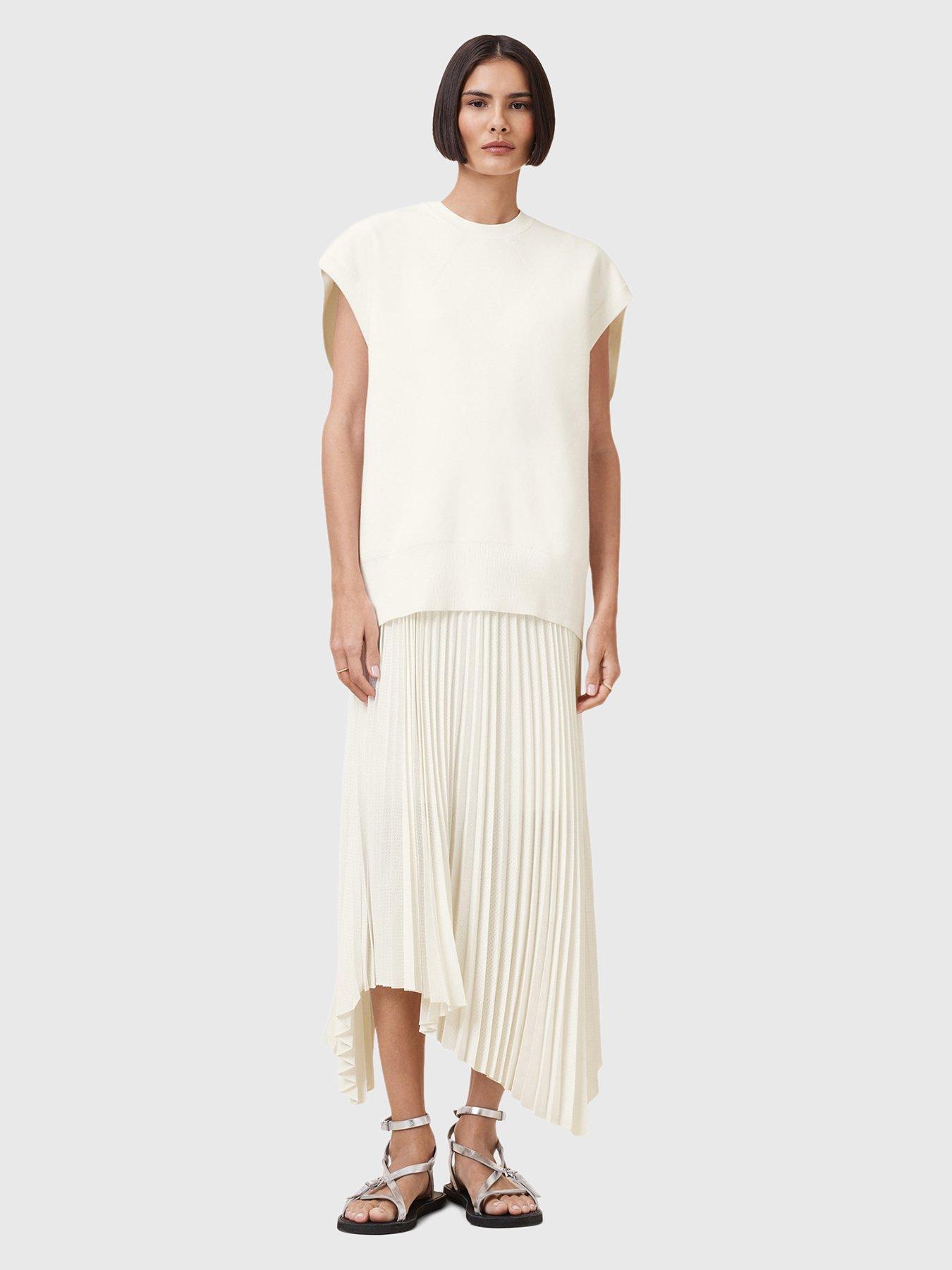 undefined Leia Harley 2-in-1 Midi Dress - White